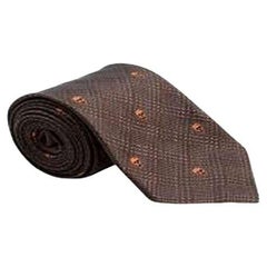 Alexander McQueen Brown Skull Printed Tie