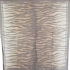 ALEXANDER MCQUEEN brown TIGER PRINT silk chiffon Scarf