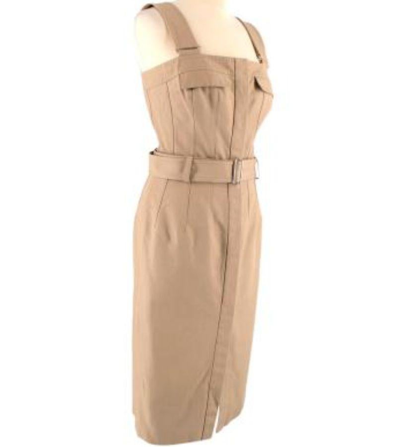 Alexander McQueen Brown Utility Sleeveless Dress In Good Condition For Sale In London, GB
