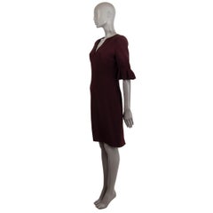 ALEXANDER MCQUEEN burgundy acetate Short Sleeve Sheath Dress 44