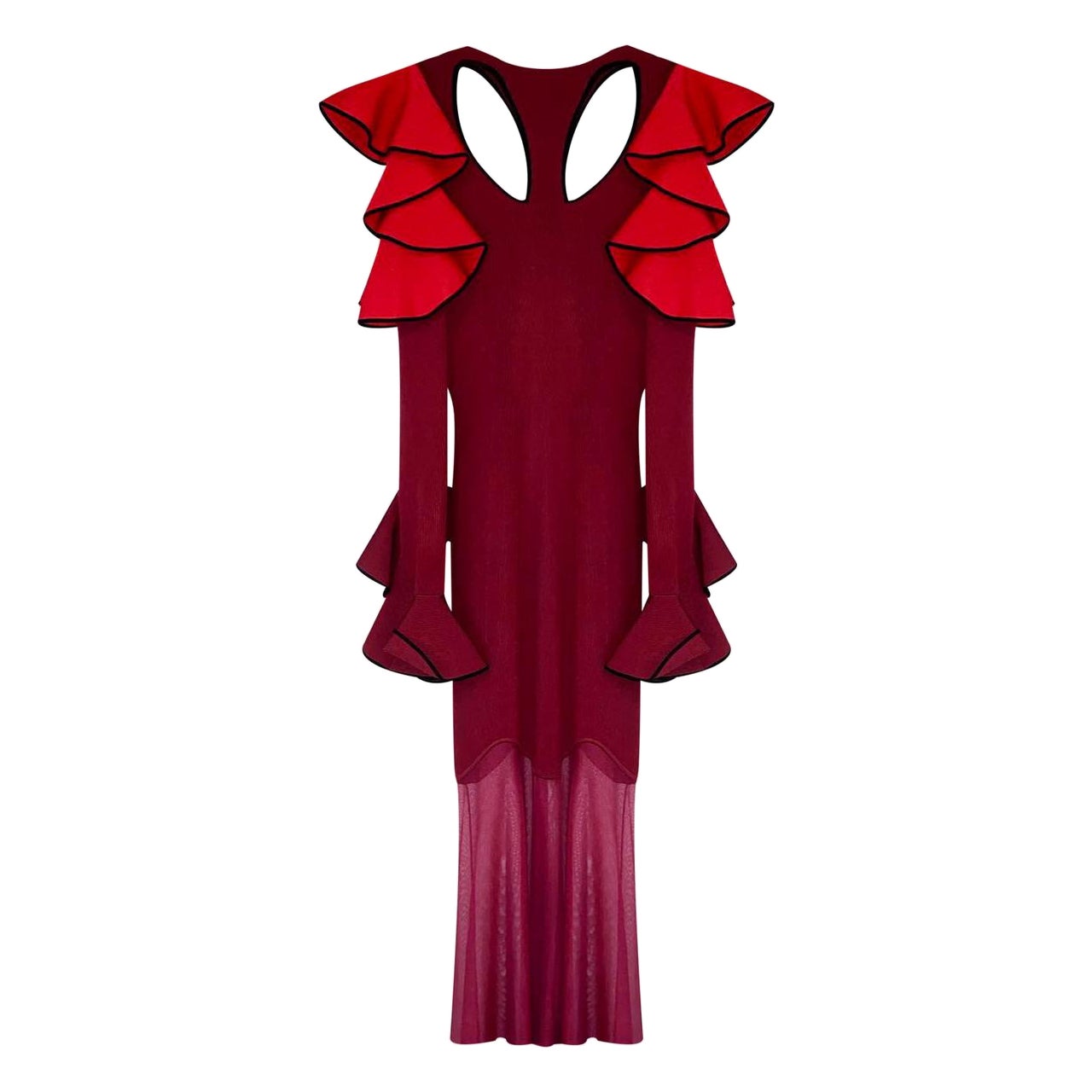 ALEXANDER McQueen vestido de noche burdeos 40 en venta