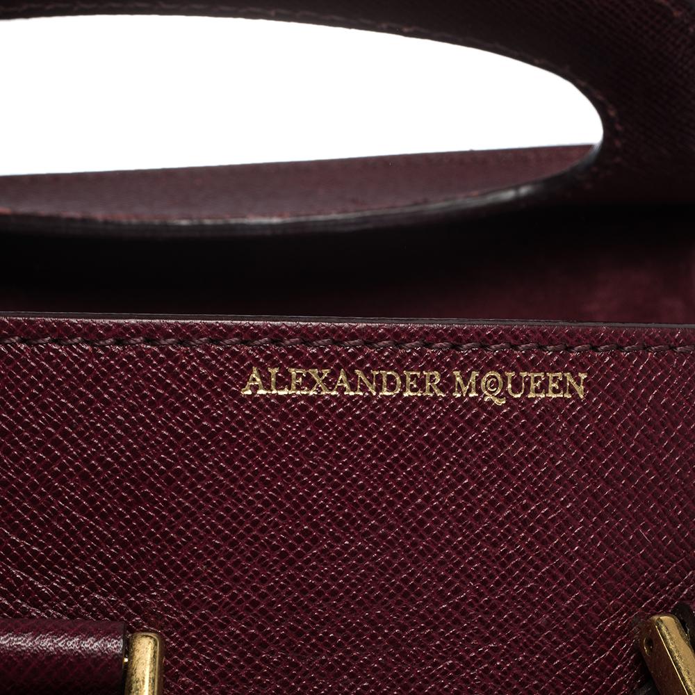 Alexander McQueen Burgundy Leather Mini Heroine Bag 2