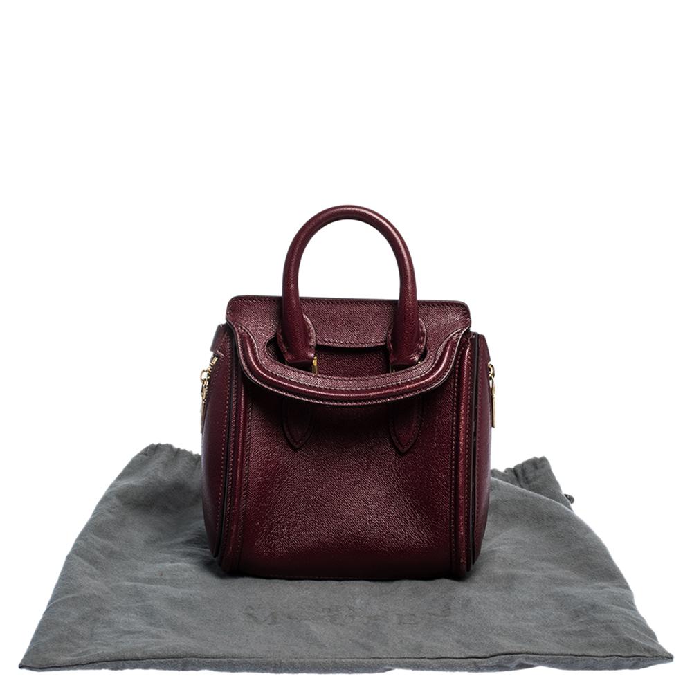 Alexander McQueen Burgundy Leather Mini Heroine Bag 4