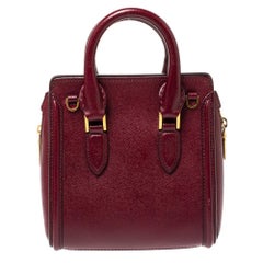 Alexander McQueen Burgundy Leather Mini Heroine Bag