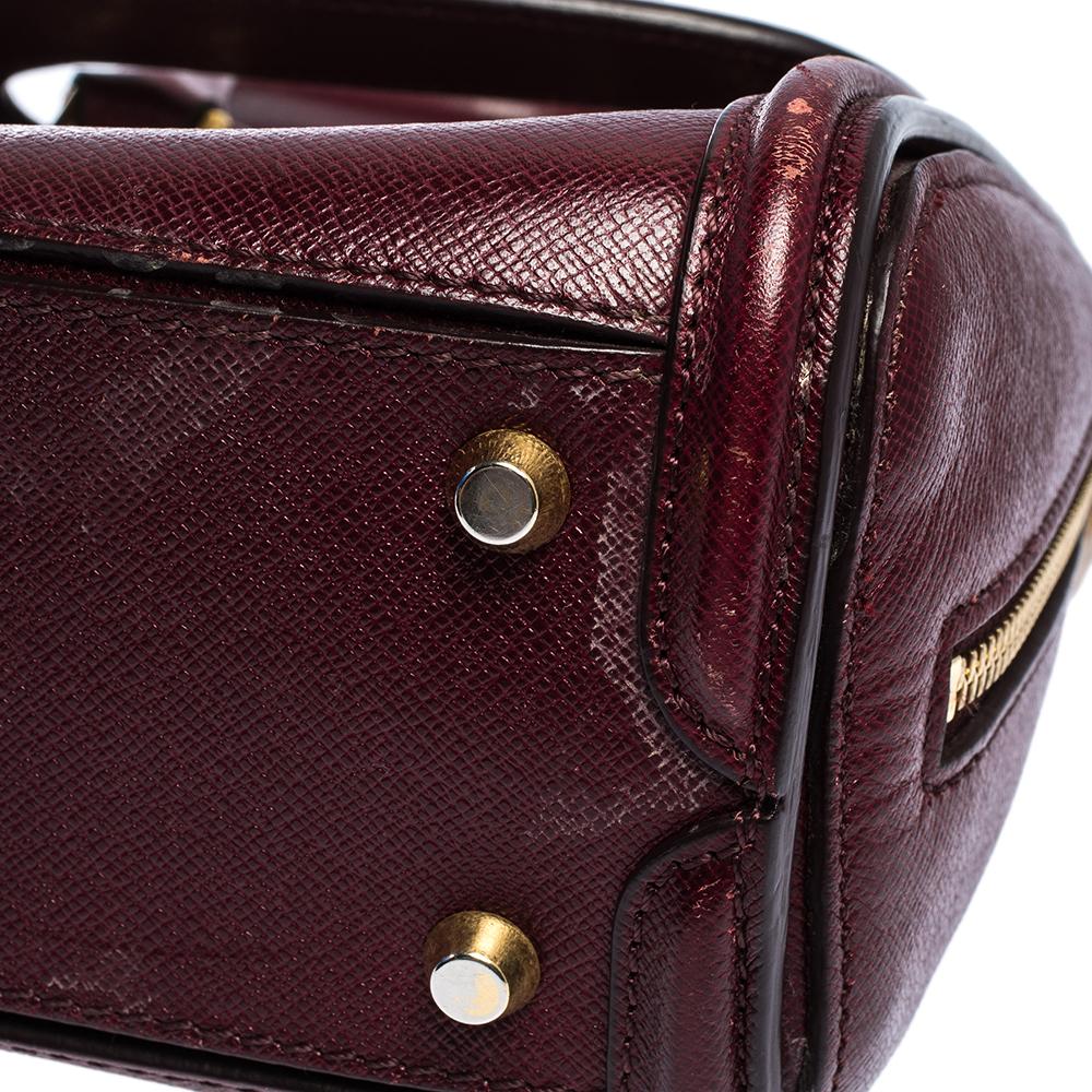 Alexander McQueen Burgundy Leather Mini Heroine Bag In Good Condition In Dubai, Al Qouz 2