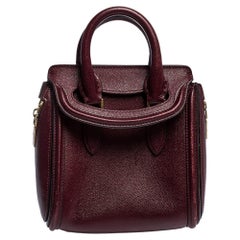 Alexander McQueen Burgundy Leather Mini Heroine Bag