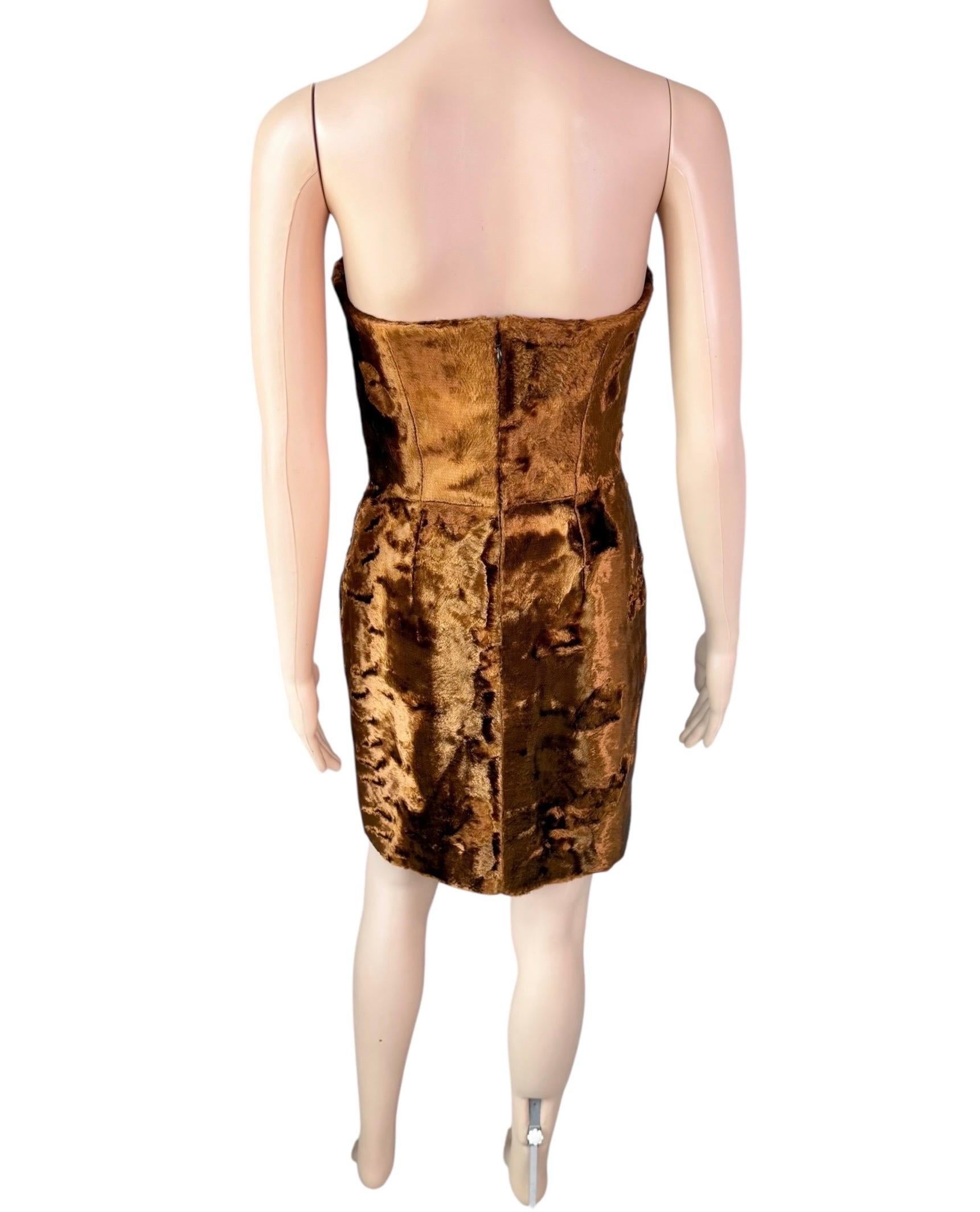 Alexander McQueen Bustier Chenille Velvet Strapless Mini Dress For Sale 6