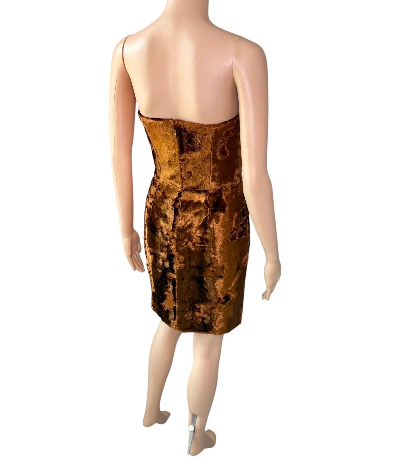 Alexander McQueen Bustier Chenille Velvet Strapless Mini Dress For Sale 10