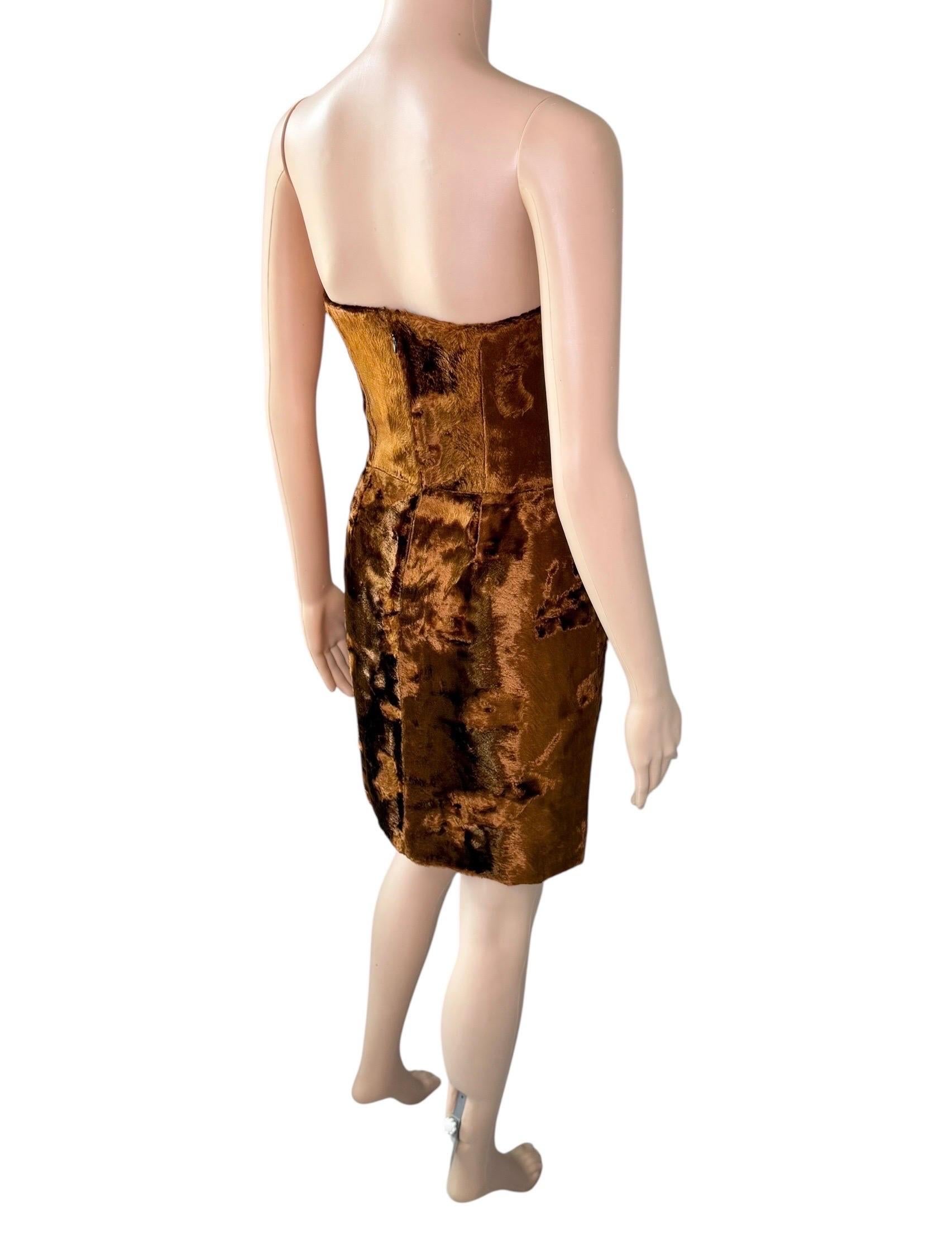 Alexander McQueen Bustier Chenille Velvet Strapless Mini Dress For Sale 12