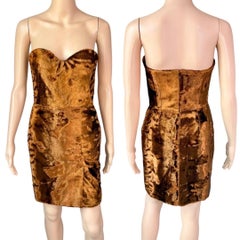 Alexander McQueen Bustier Chenille Velvet Strapless Mini Dress