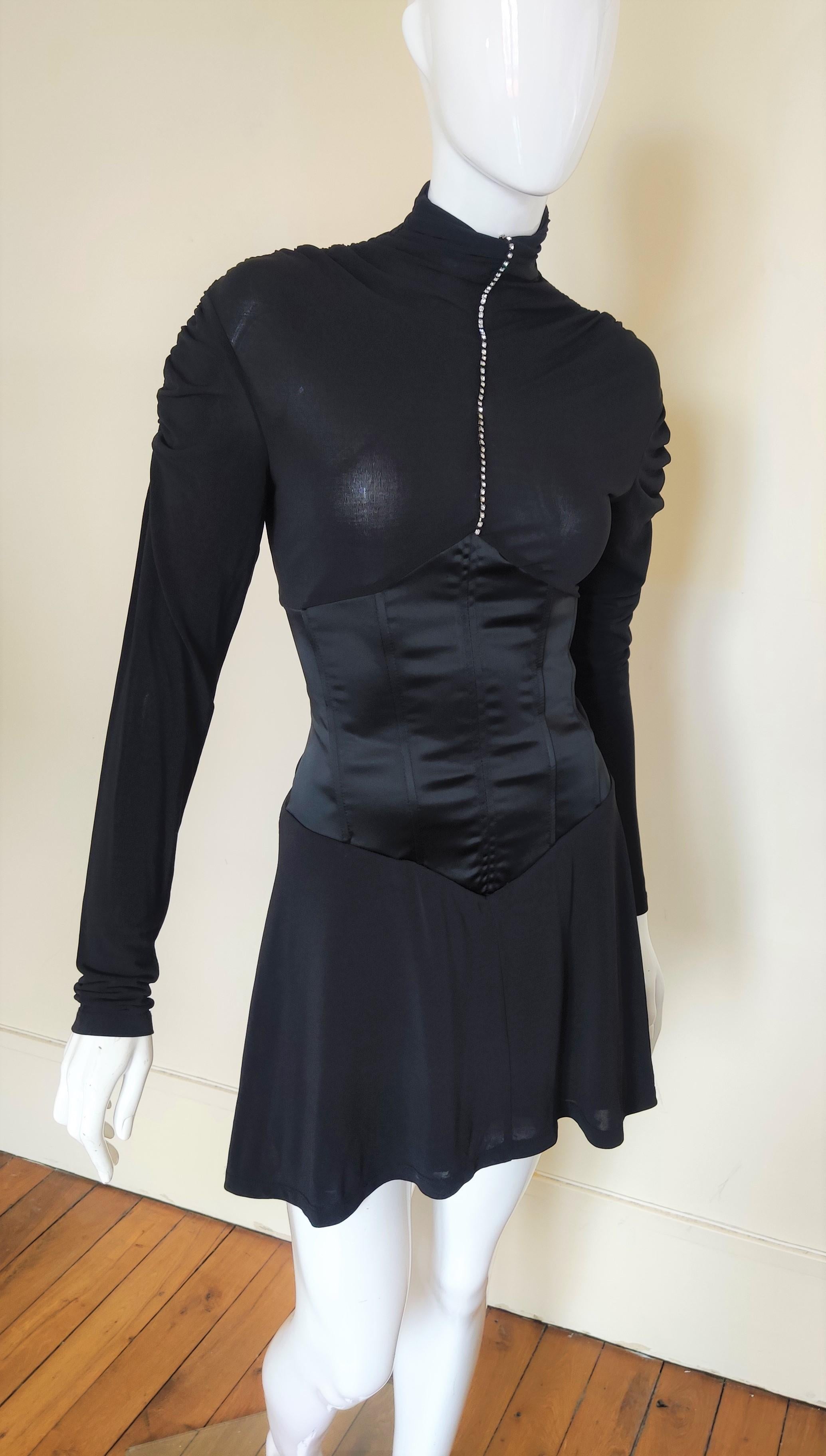 Alexander McQueen Bustier Corset Swarowski Crystal Transparent New Medium Dress For Sale 5