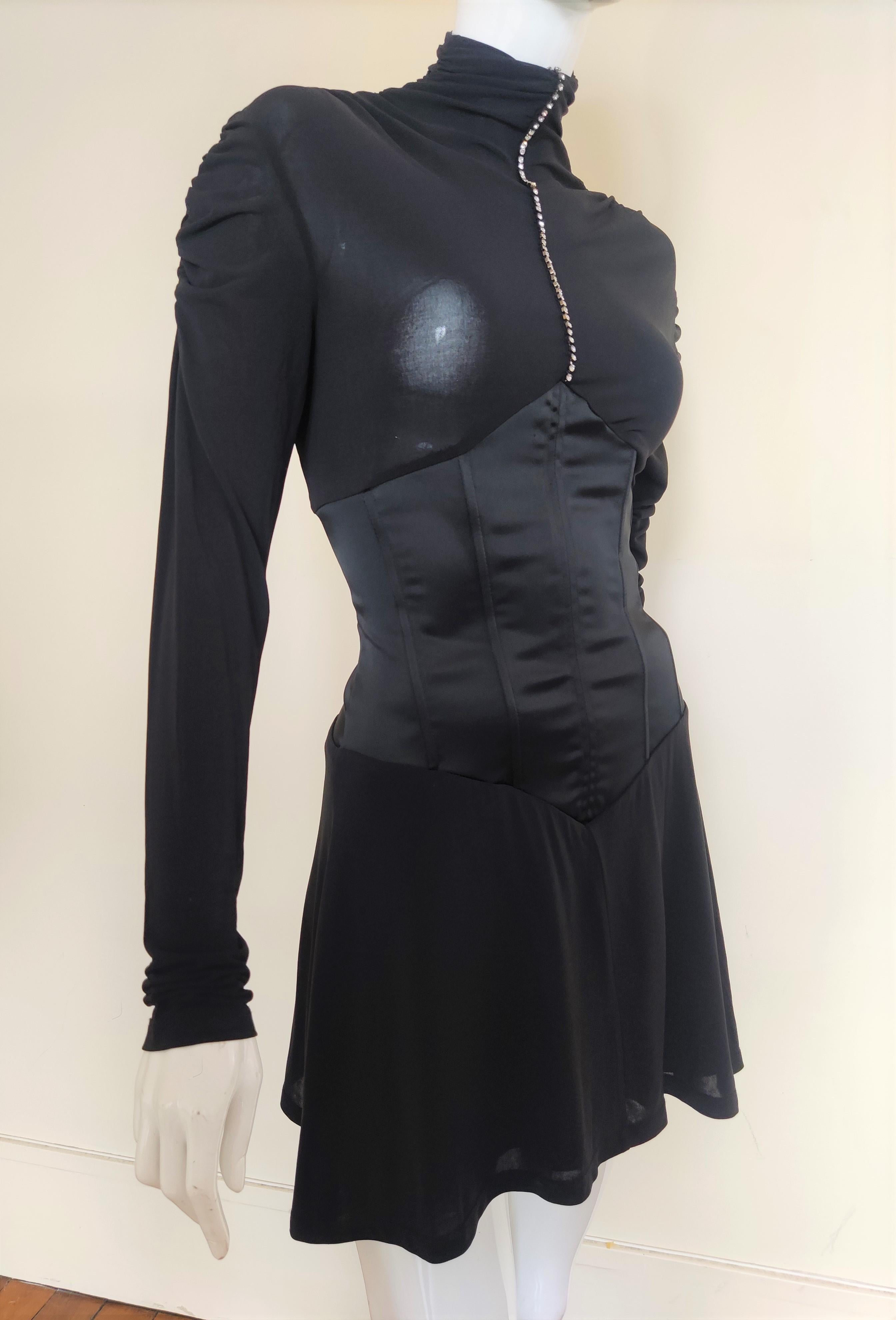 Alexander McQueen Bustier Corset Swarowski Crystal Transparent New Medium Dress For Sale 6