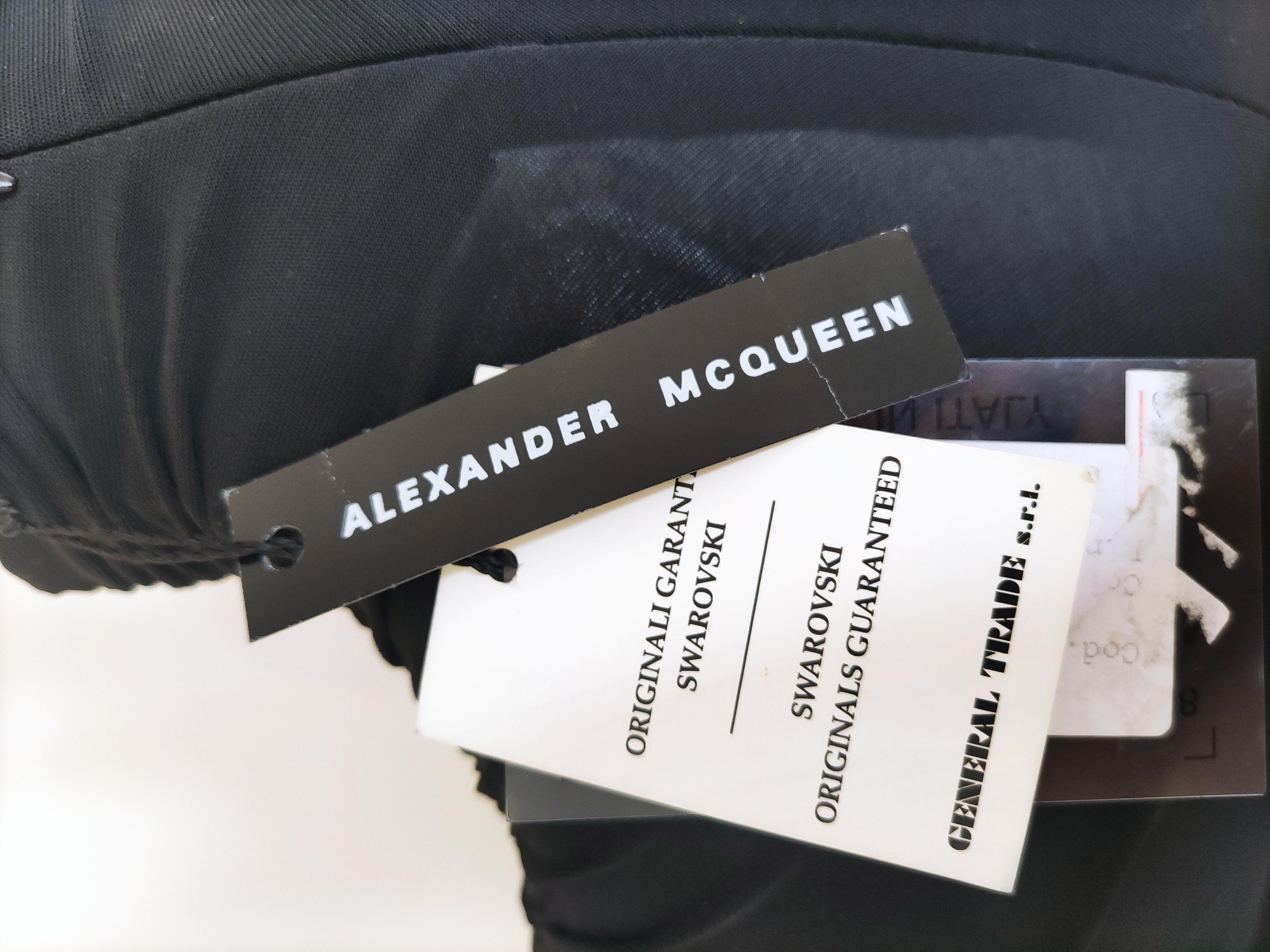 Alexander McQueen Bustier Corset Swarowski Crystal Transparent New Medium Dress For Sale 13