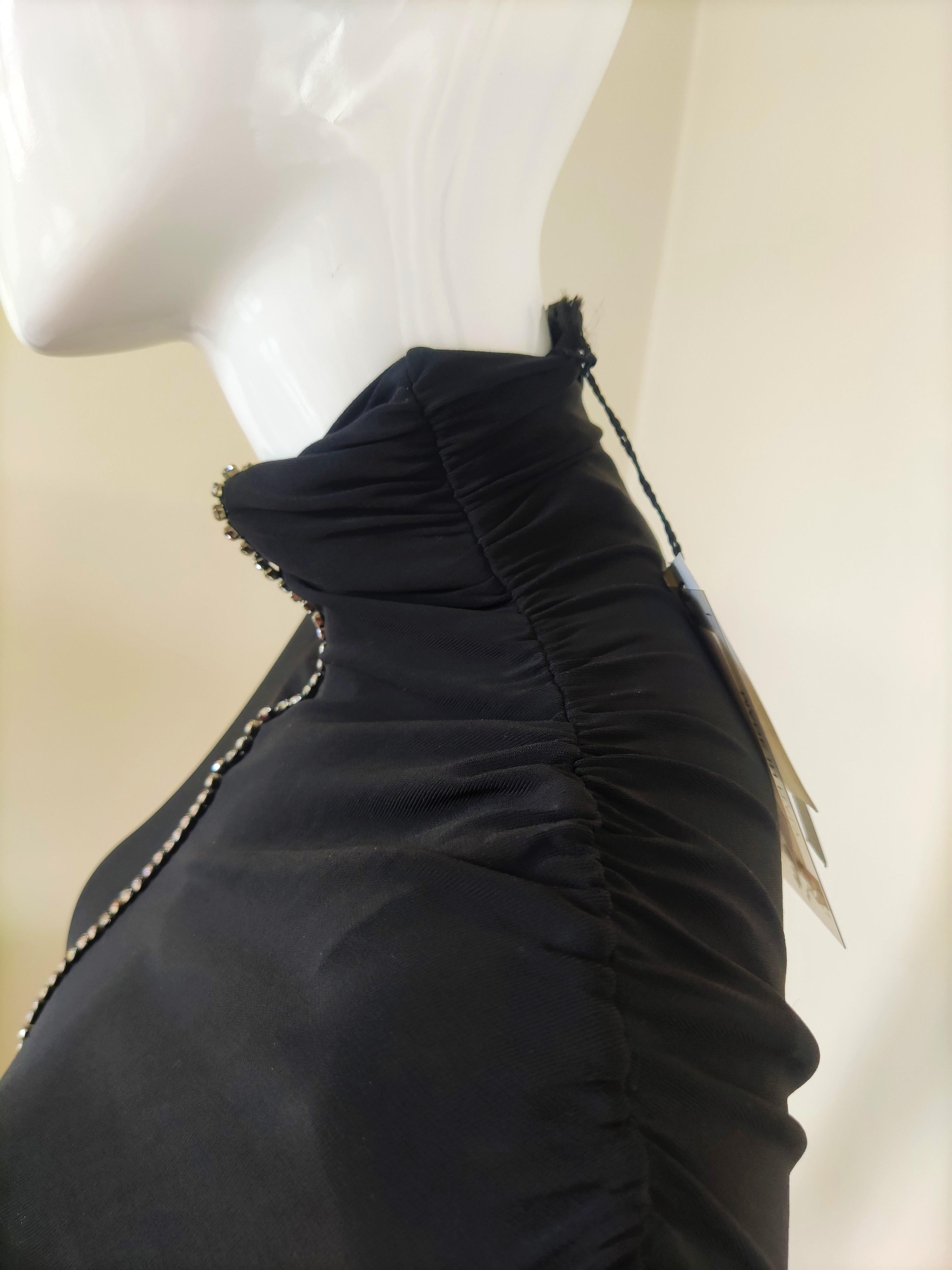 Alexander McQueen Bustier Corset Swarowski Crystal Transparent New Medium Dress For Sale 4