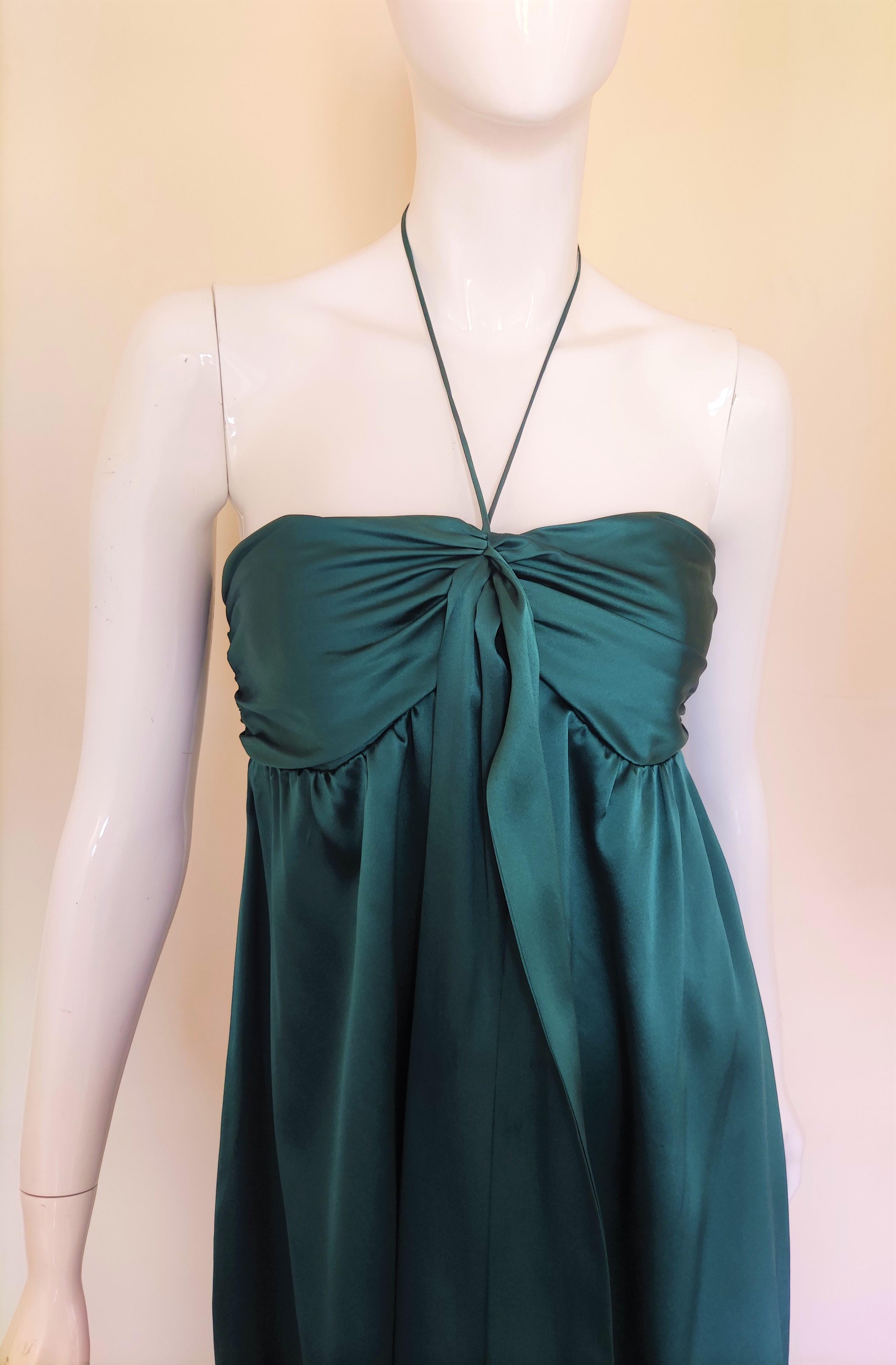 Vert Alexander McQueen - Robe midi de soirée à corset en soie vert Poision en vente