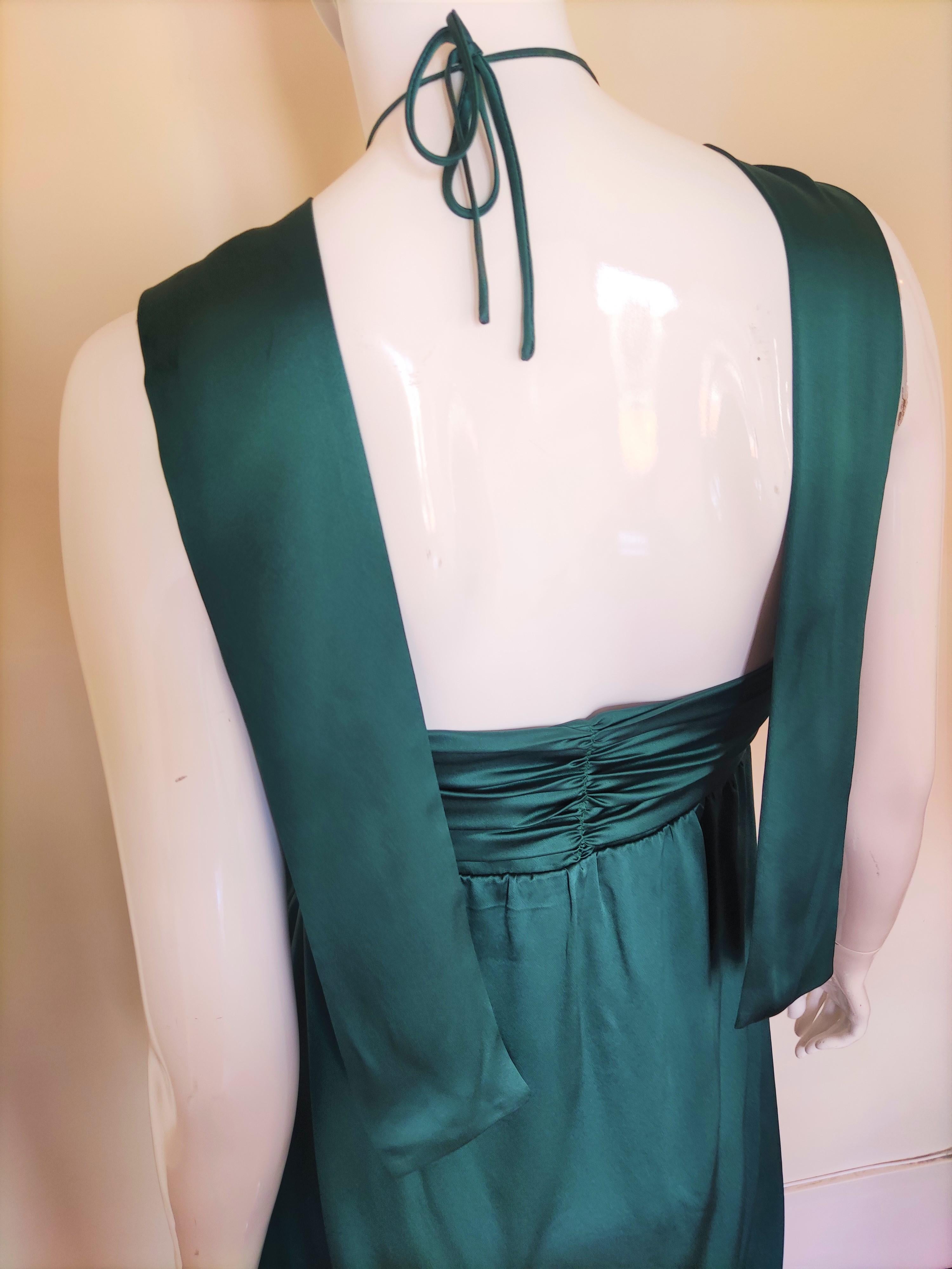 Alexander McQueen - Robe midi de soirée à corset en soie vert Poision Excellent état - En vente à PARIS, FR