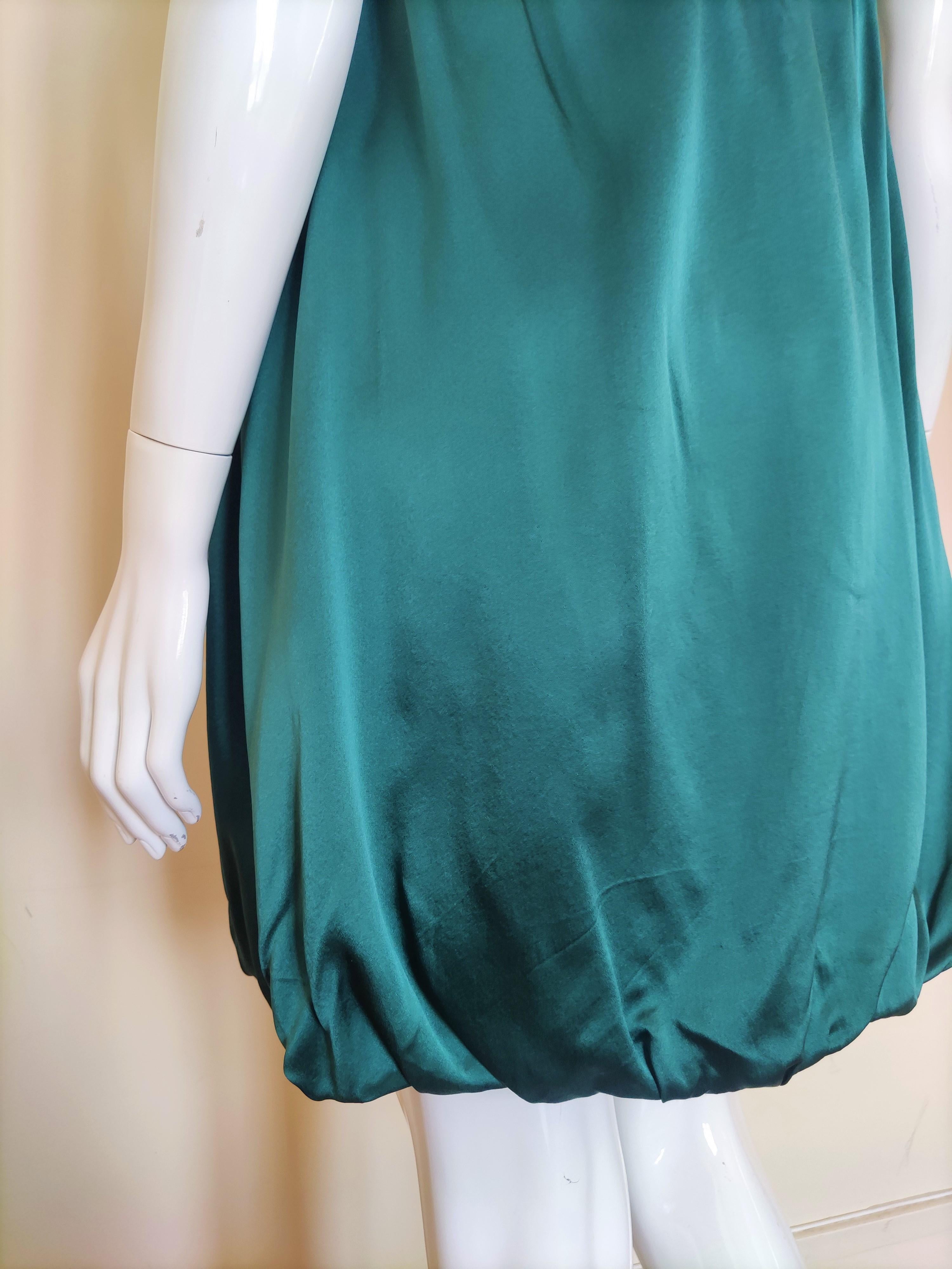 Alexander McQueen - Robe midi de soirée à corset en soie vert Poision en vente 3