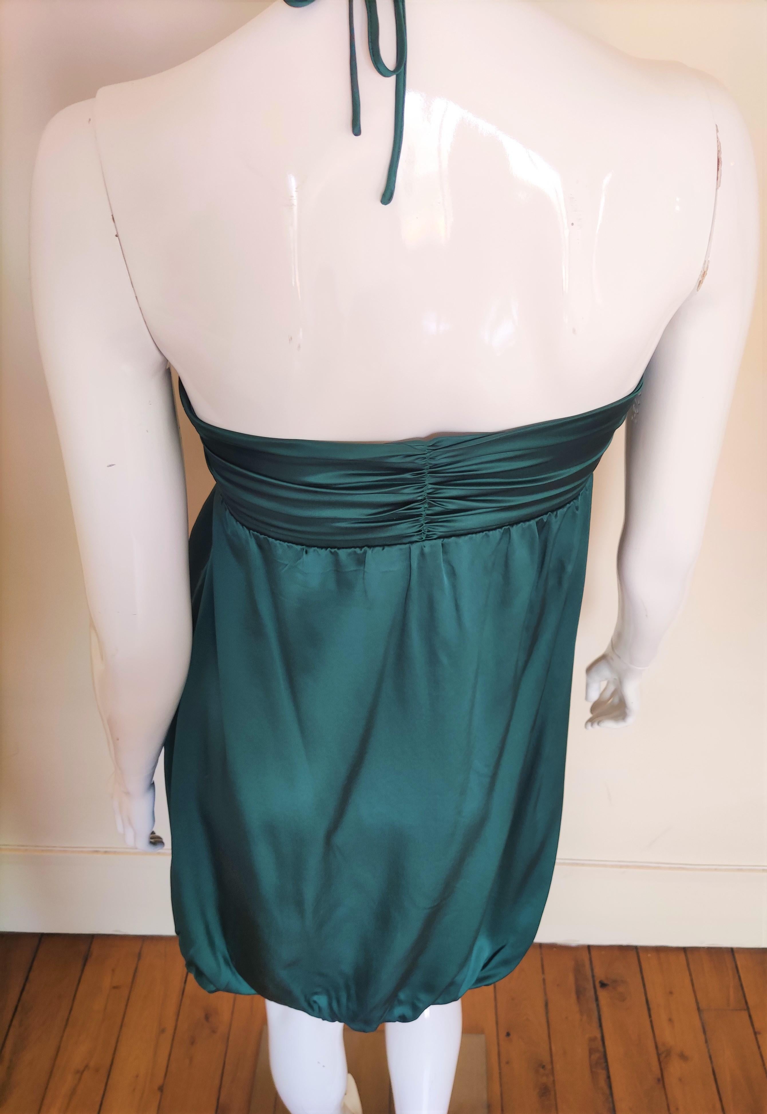 Alexander McQueen - Robe midi de soirée à corset en soie vert Poision en vente 4