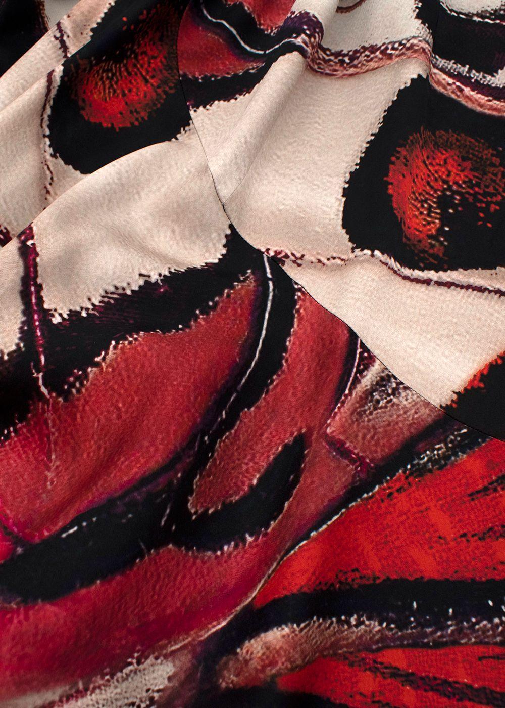 Alexander McQueen Butterfly-print one-shoulder silk-satin gown NWT 3