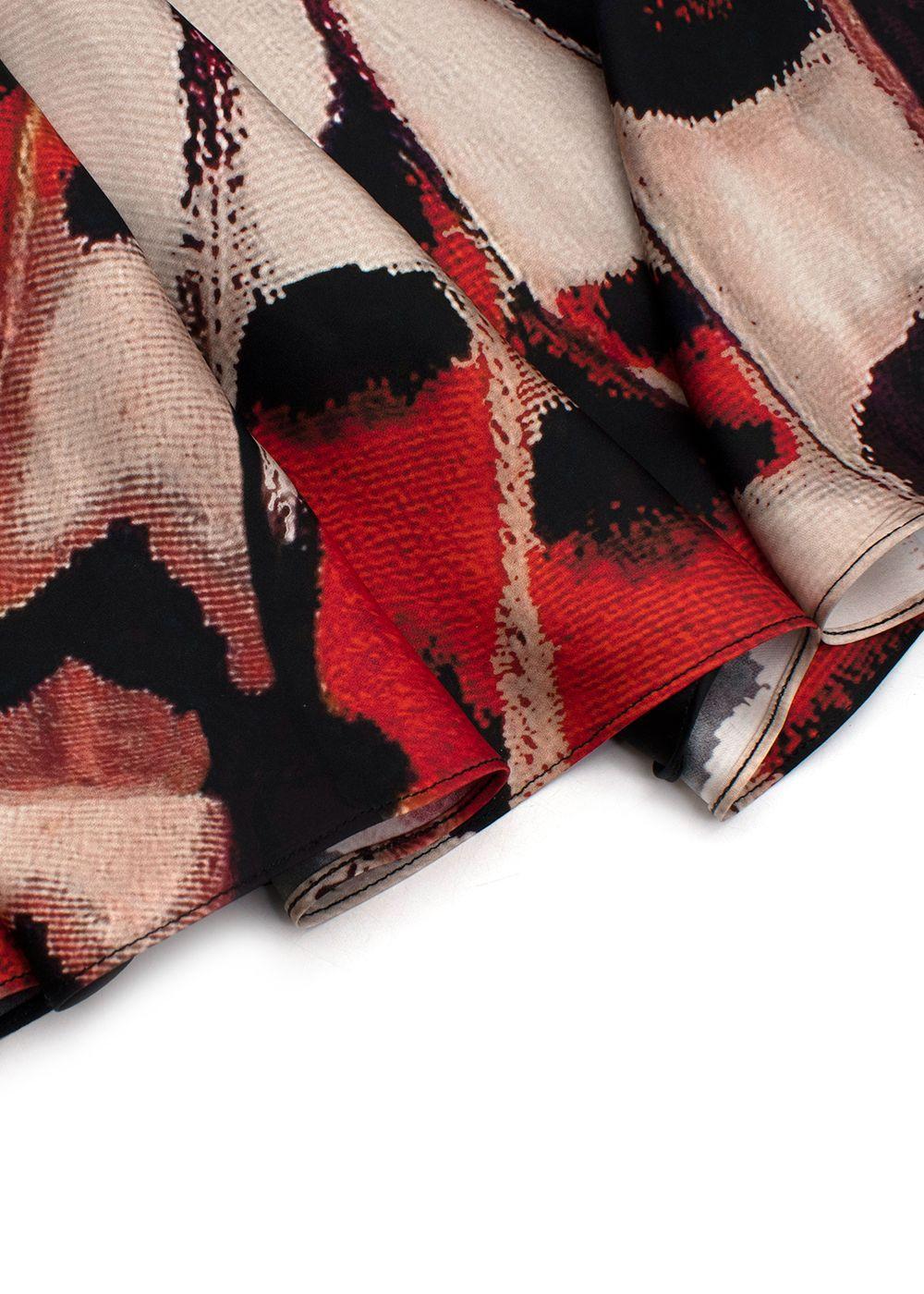 Alexander McQueen Butterfly-print one-shoulder silk-satin gown NWT 5