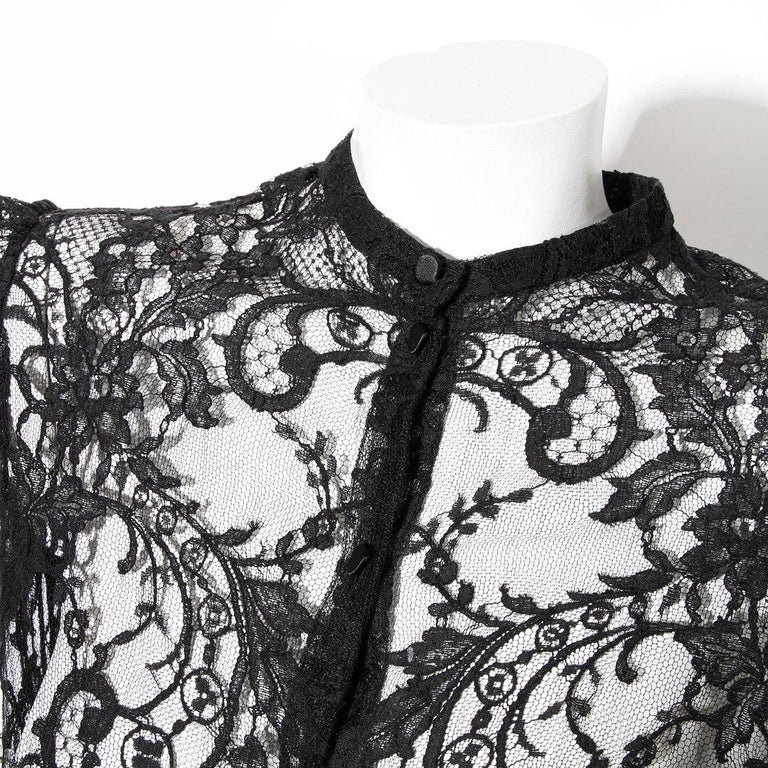 ALEXANDER MCQUEEN lace trim blouse