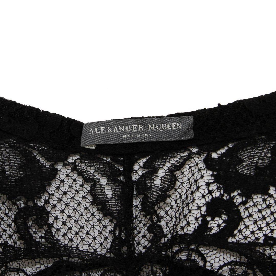 Gray Alexander McQueen Button Down Lace Blouse