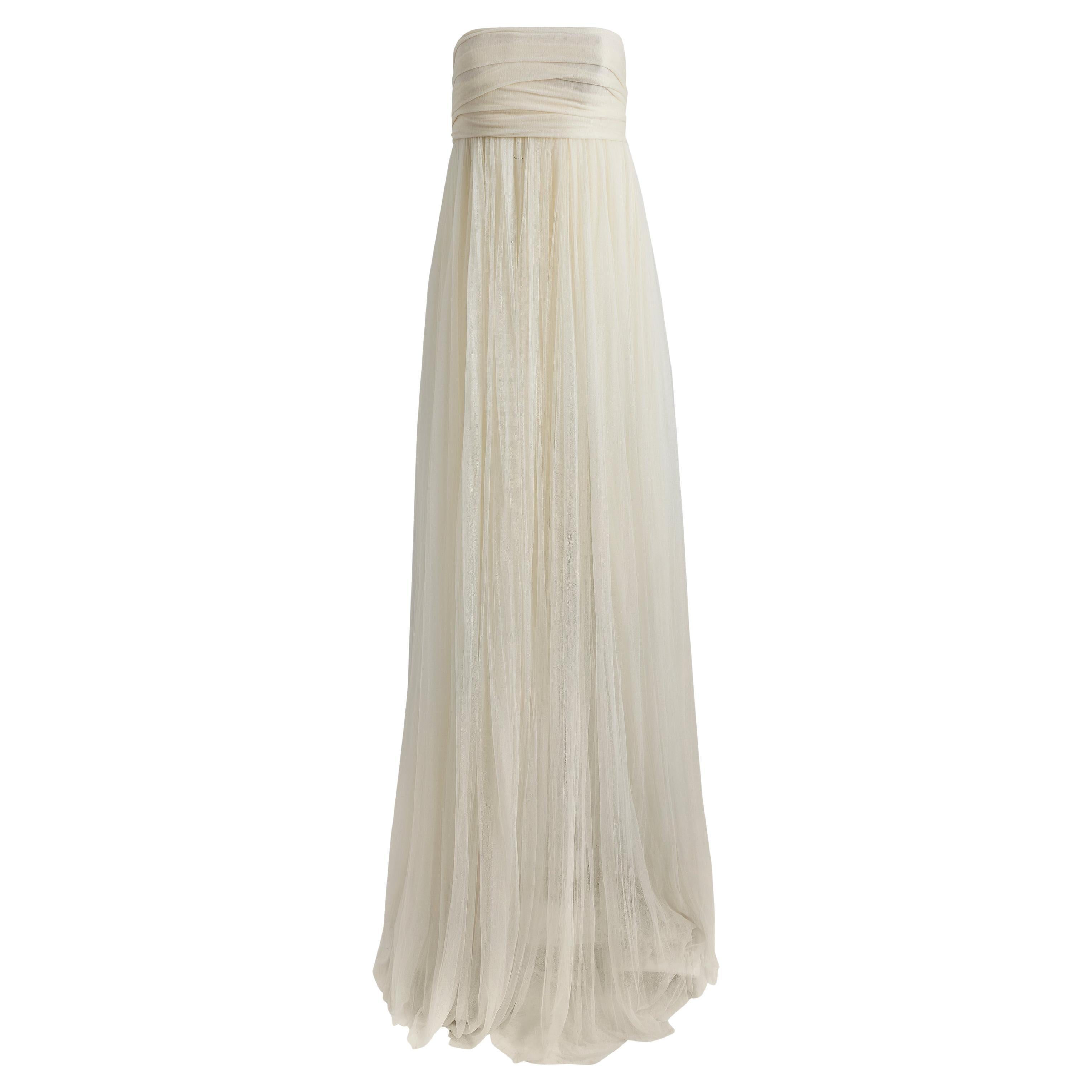 Alexander McQueen by Sarah Burton 2012 Vestido drapeado con corpiño fruncido de tul