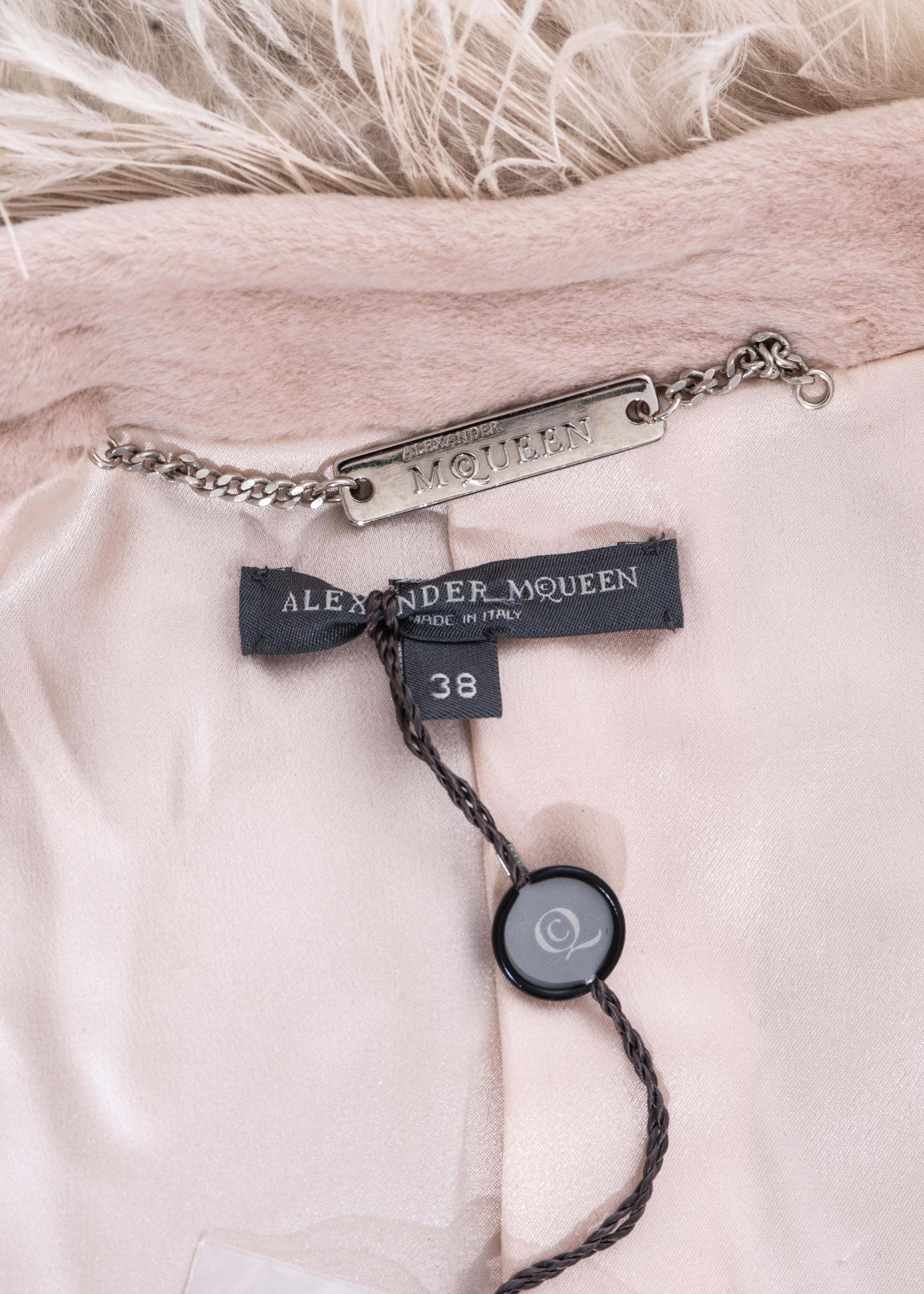 Alexander McQueen by Sarah Burton dusty pink fur coat, fw 2012 For Sale 5