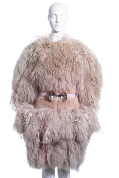 Alexander McQueen by Sarah Burton dusty pink fur coat, fw 2012