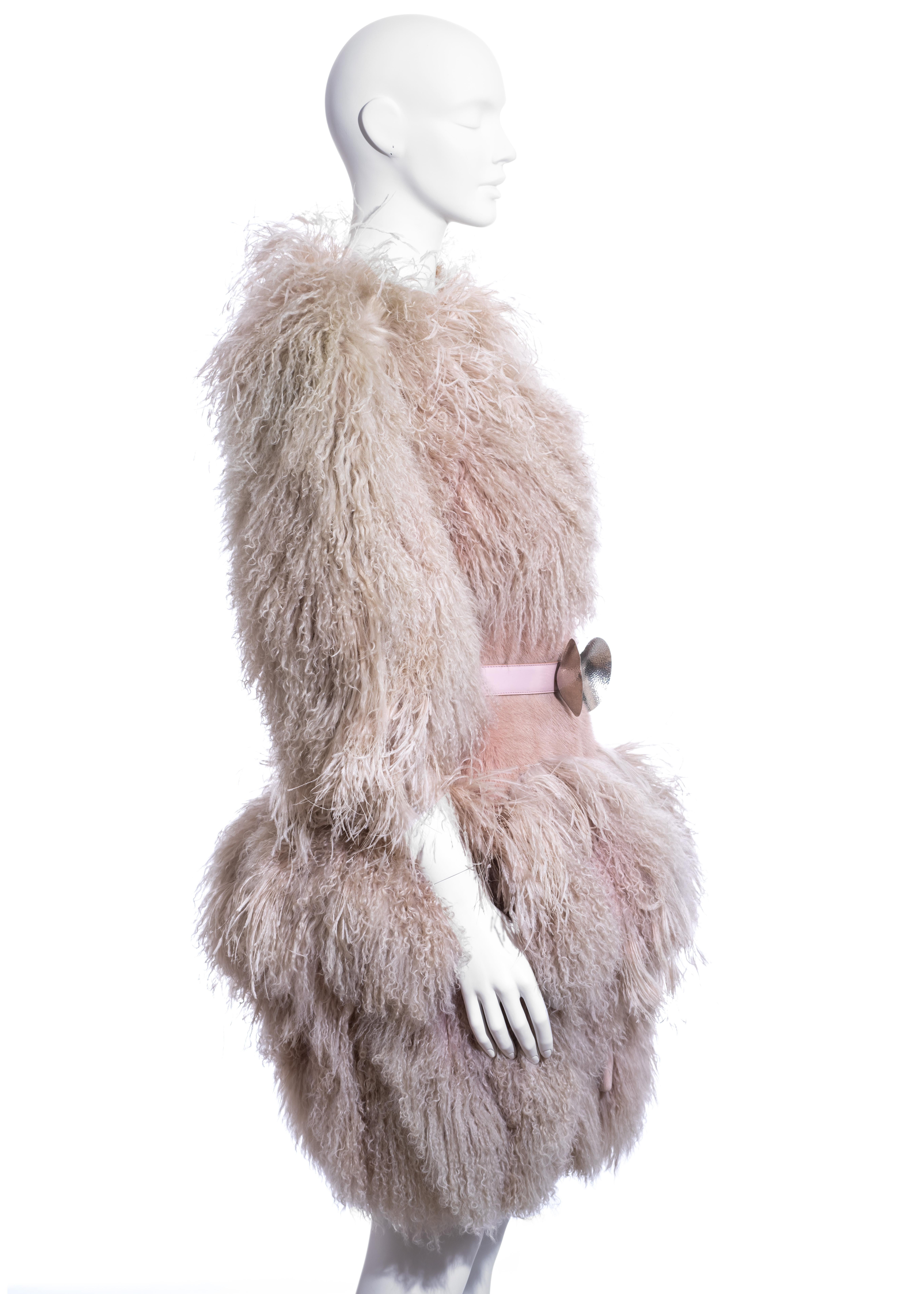 Alexander McQueen by Sarah Burton dusty pink fur coat, fw 2012 For Sale 2