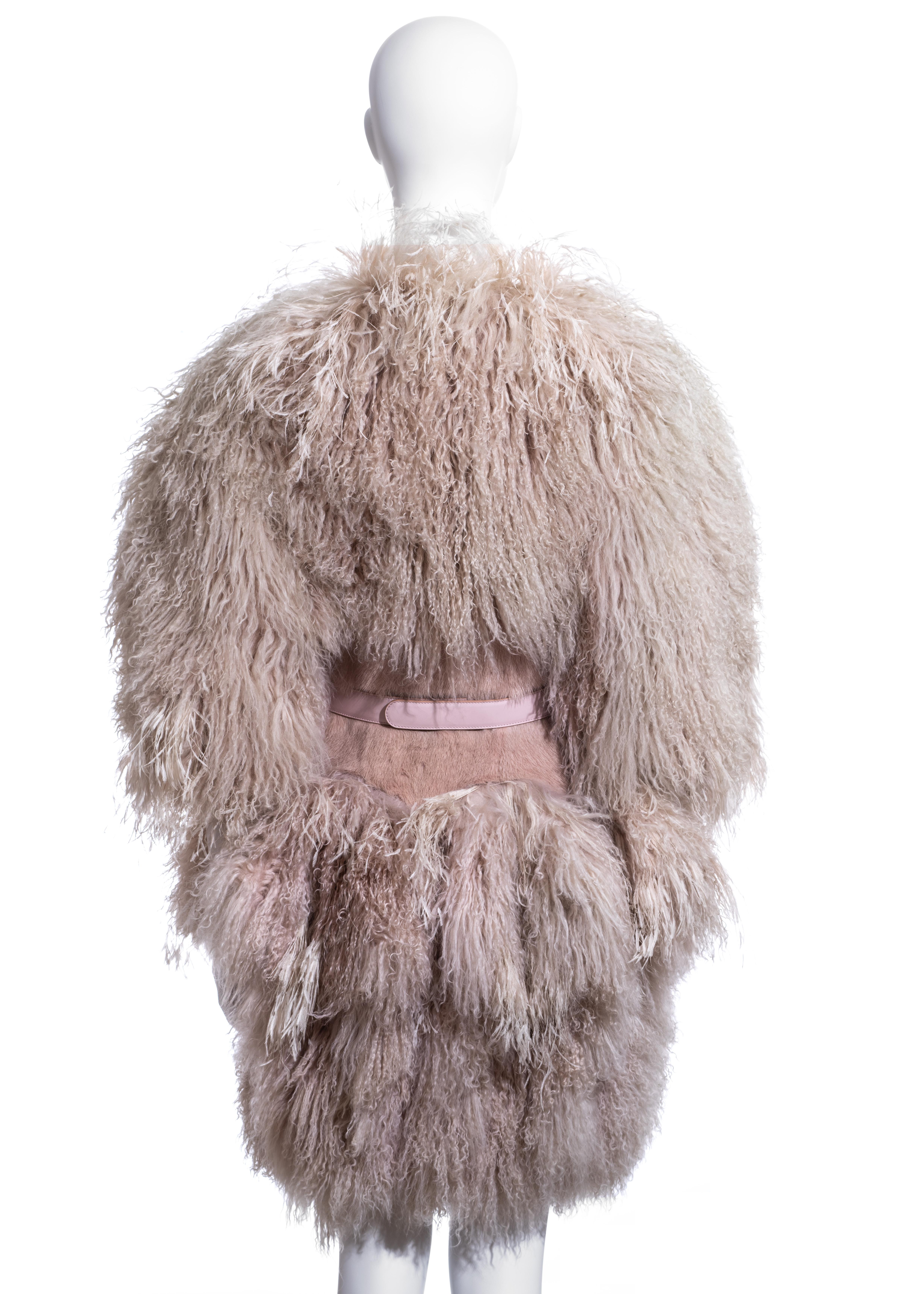 Alexander McQueen by Sarah Burton dusty pink fur coat, fw 2012 For Sale 3