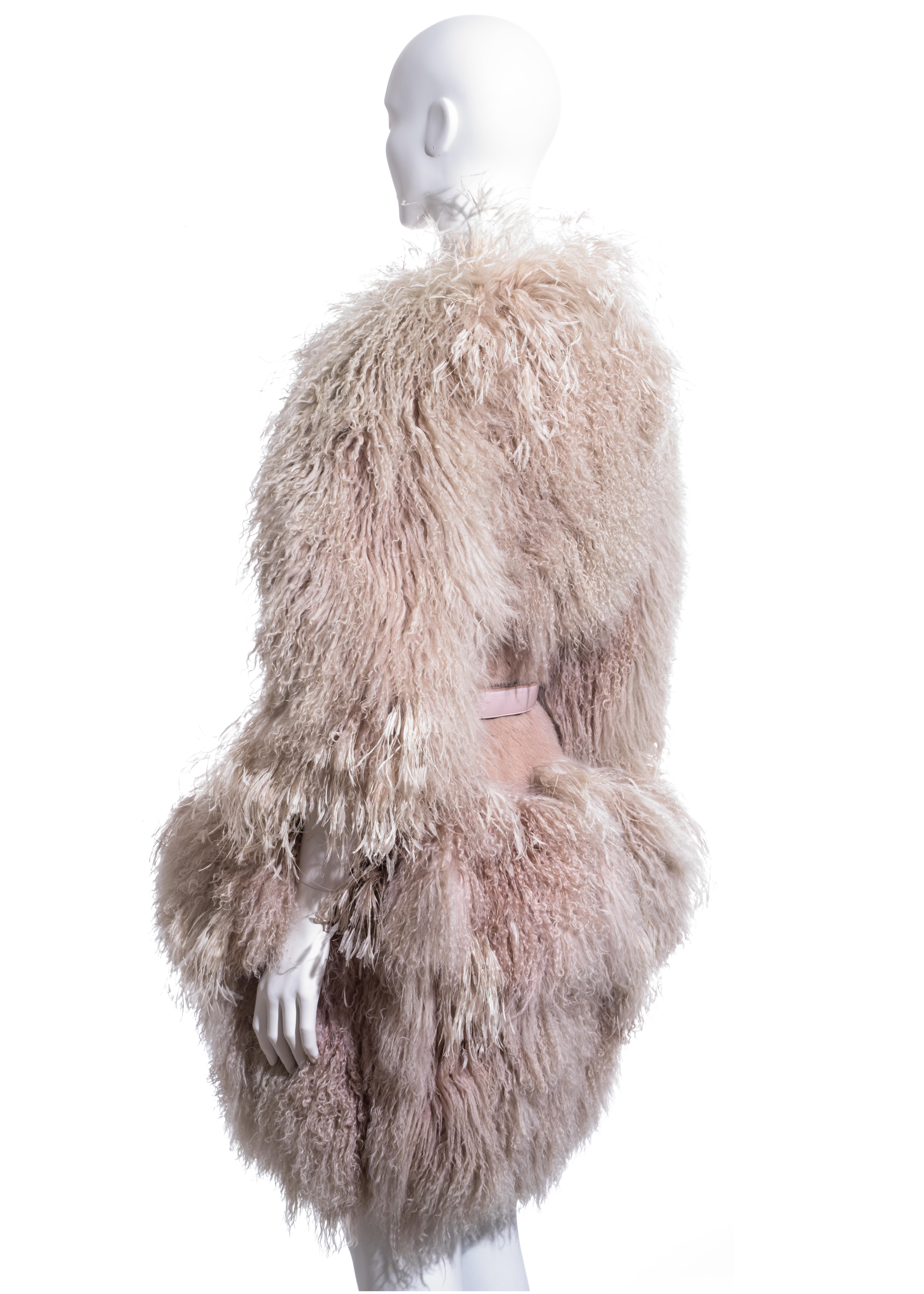 Alexander McQueen by Sarah Burton dusty pink fur coat, fw 2012 For Sale 4