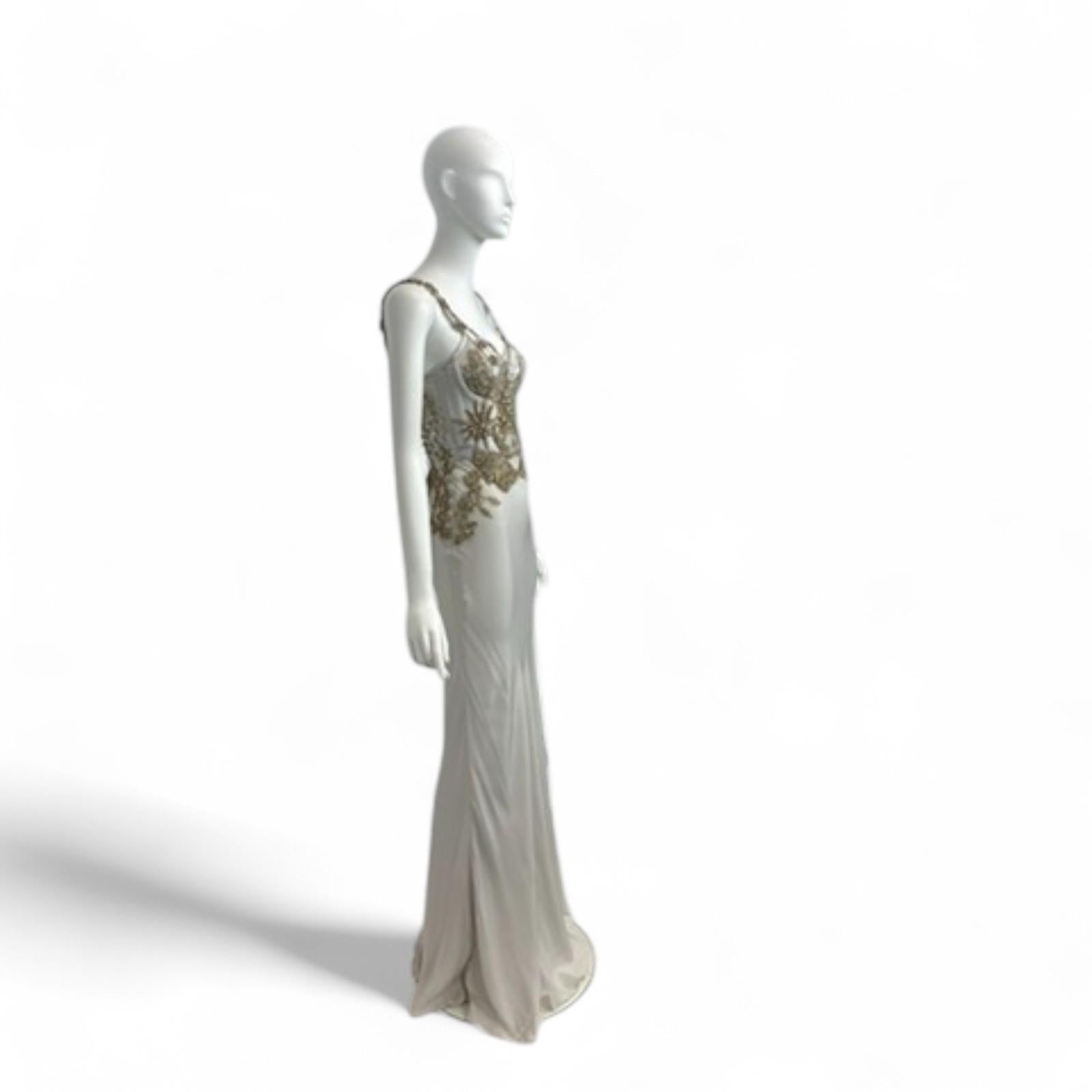 Gray Alexander McQueen by Sarah Burton Silver-Grey Crêpe 'Butterfly' Gown Sz: 40 NWT For Sale
