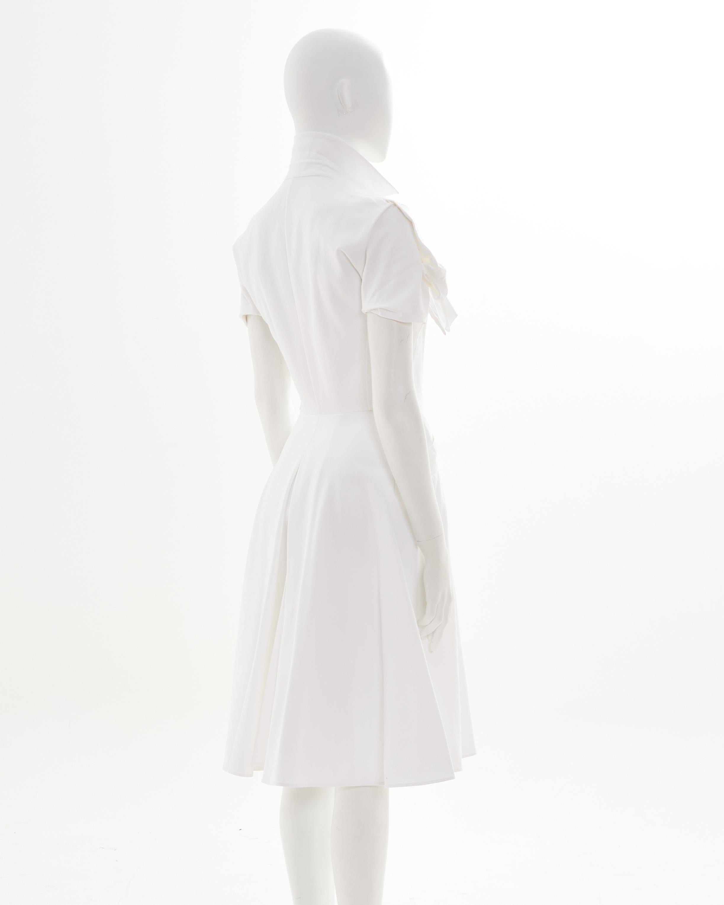 Alexander McQueen by Sarah Burton White Cotton Shirt Midi Dress In Excellent Condition For Sale In Milano, IT