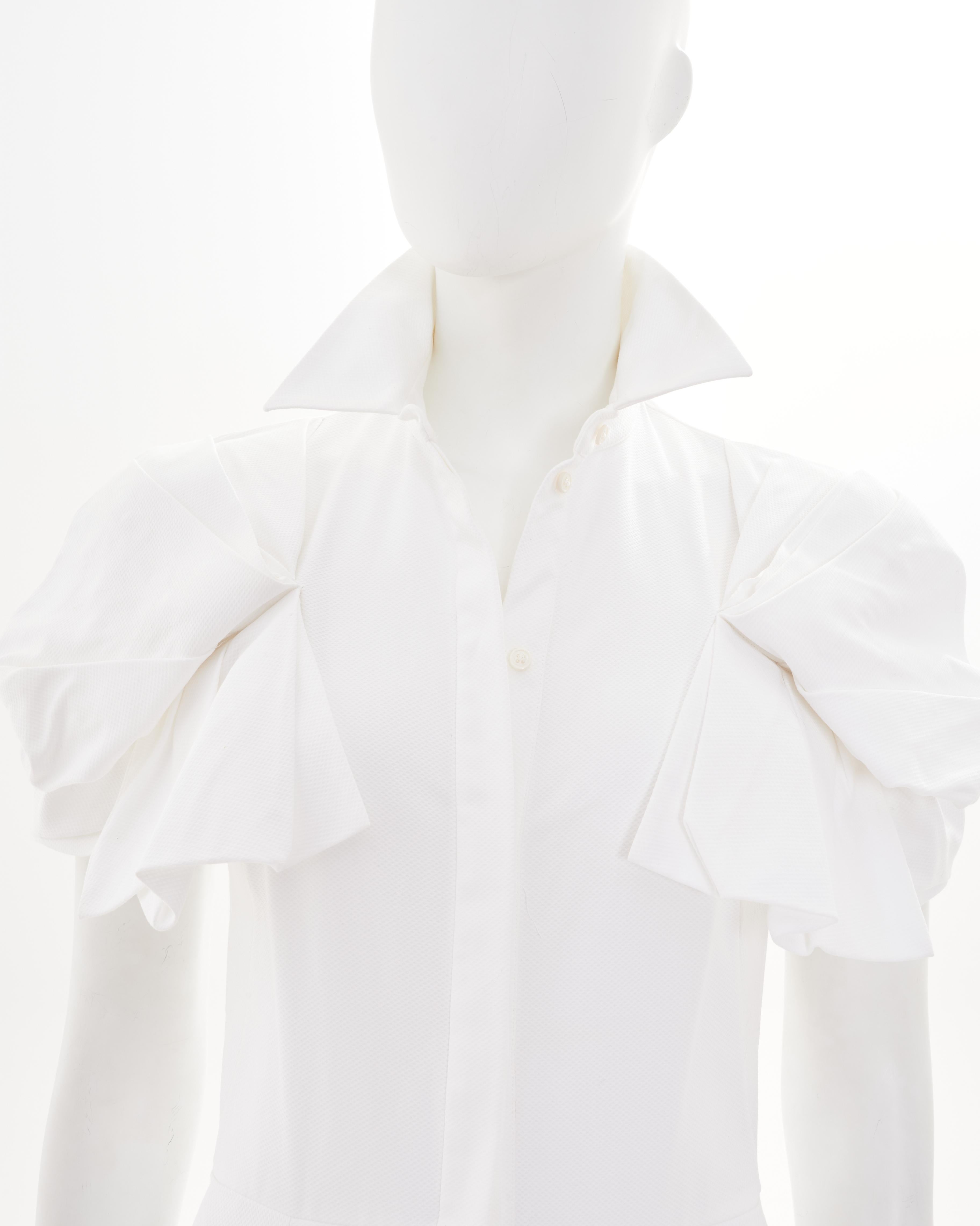 Men's Alexander McQueen by Sarah Burton White Cotton Shirt Midi Dress For Sale