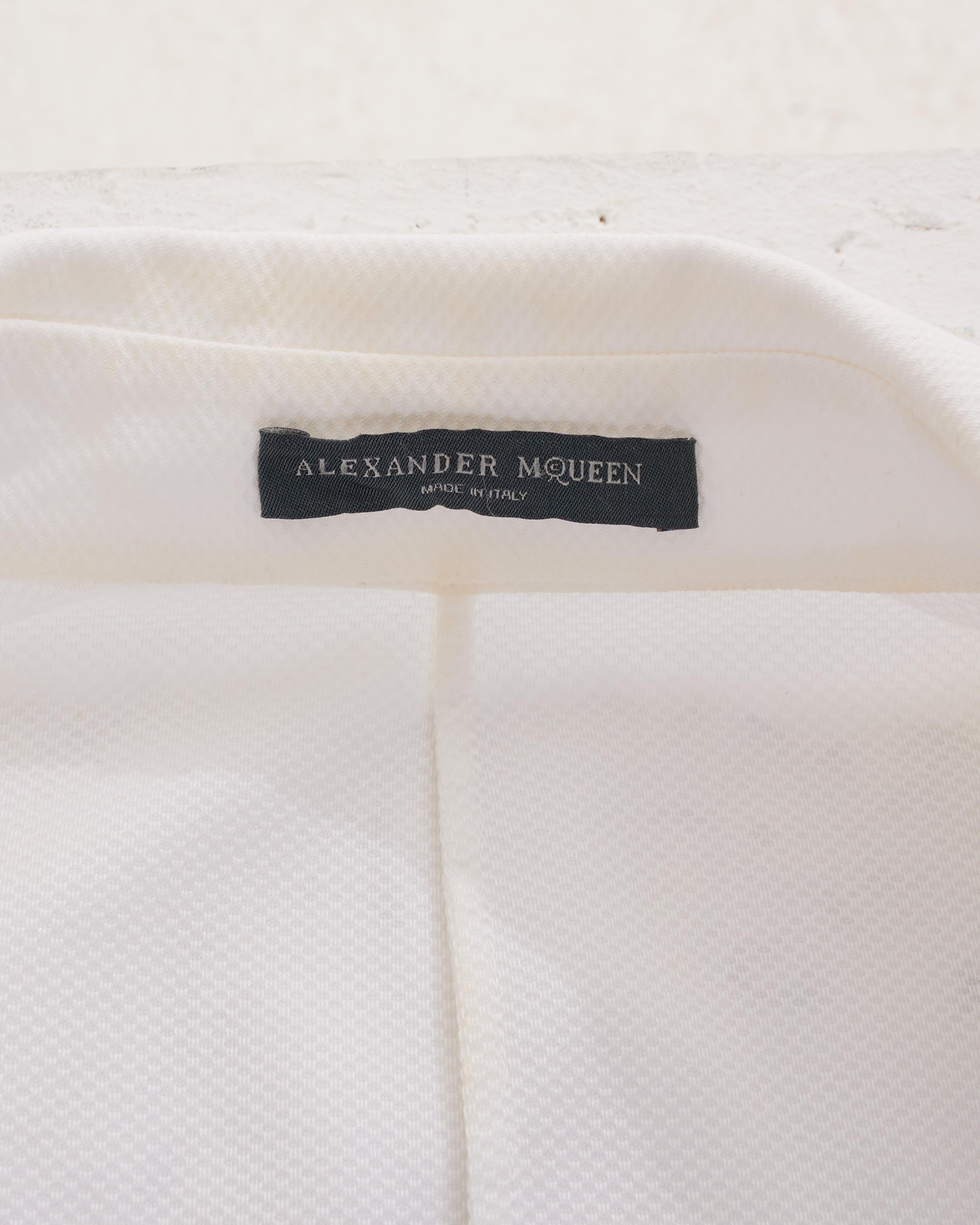 Alexander McQueen by Sarah Burton White Cotton Shirt Midi Dress For Sale 3