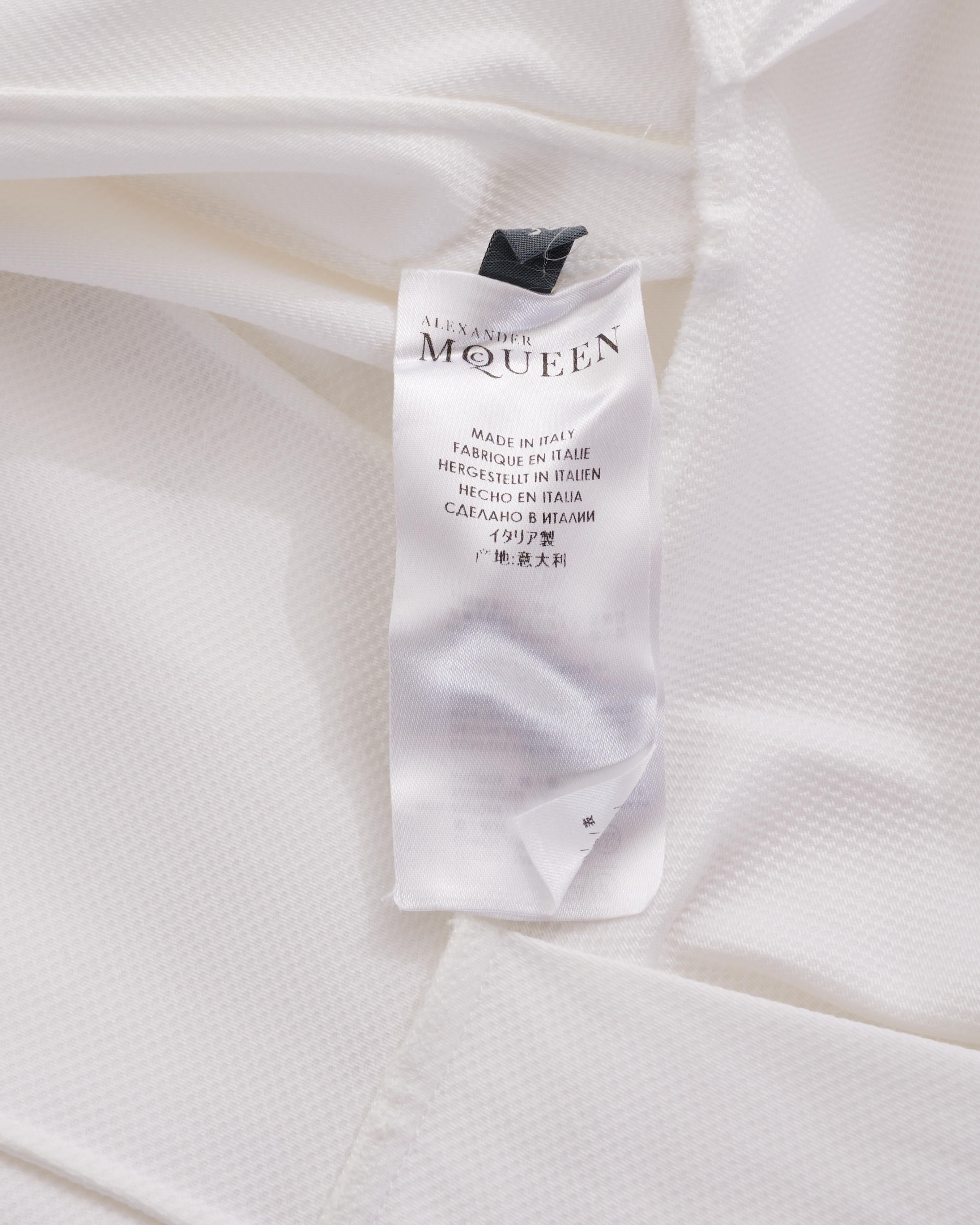 Alexander McQueen by Sarah Burton White Cotton Shirt Midi Dress For Sale 4