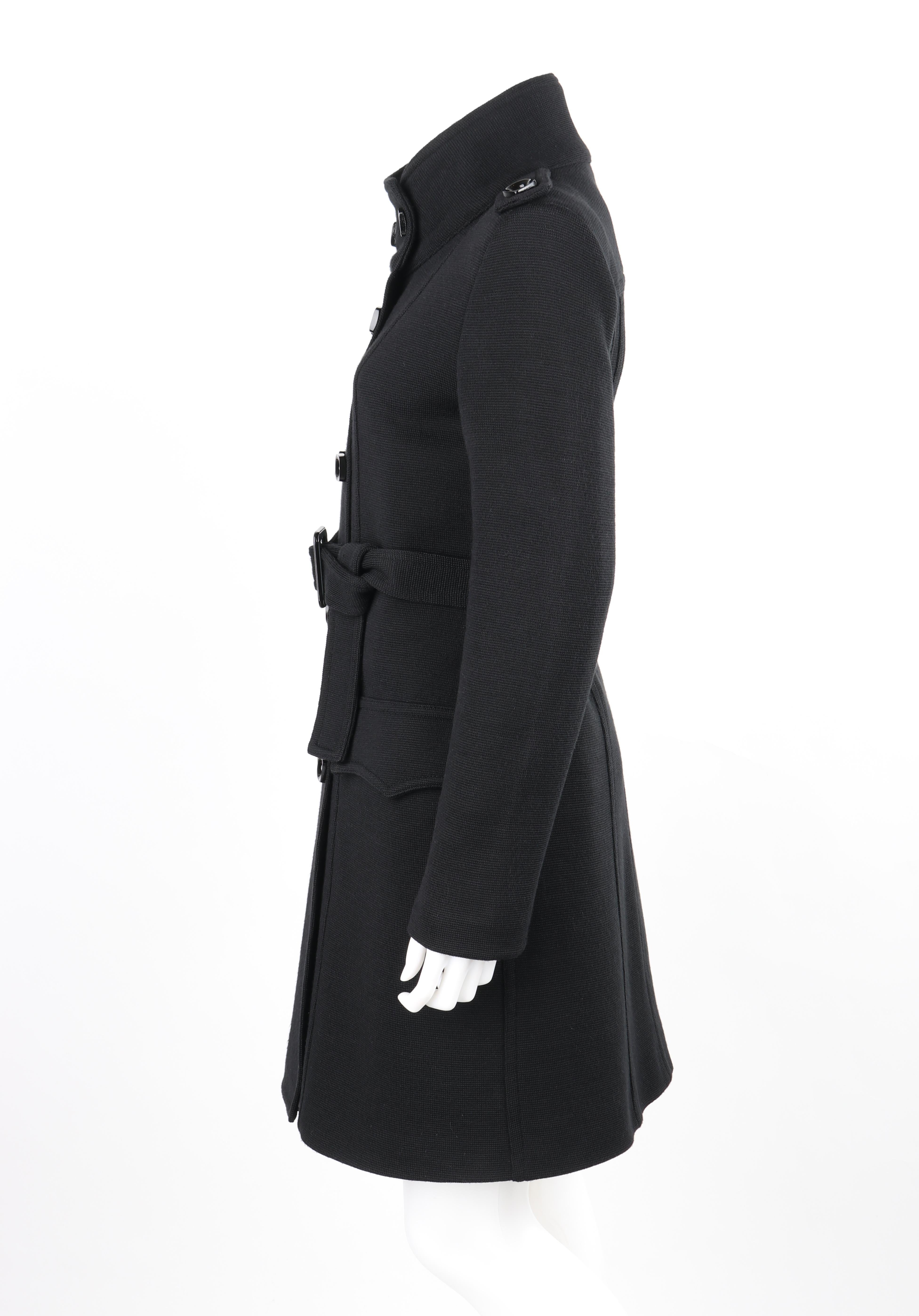 Women's ALEXANDER McQUEEN c.1996 Black Belted Structured Double Breasted Overcoat Coat For Sale