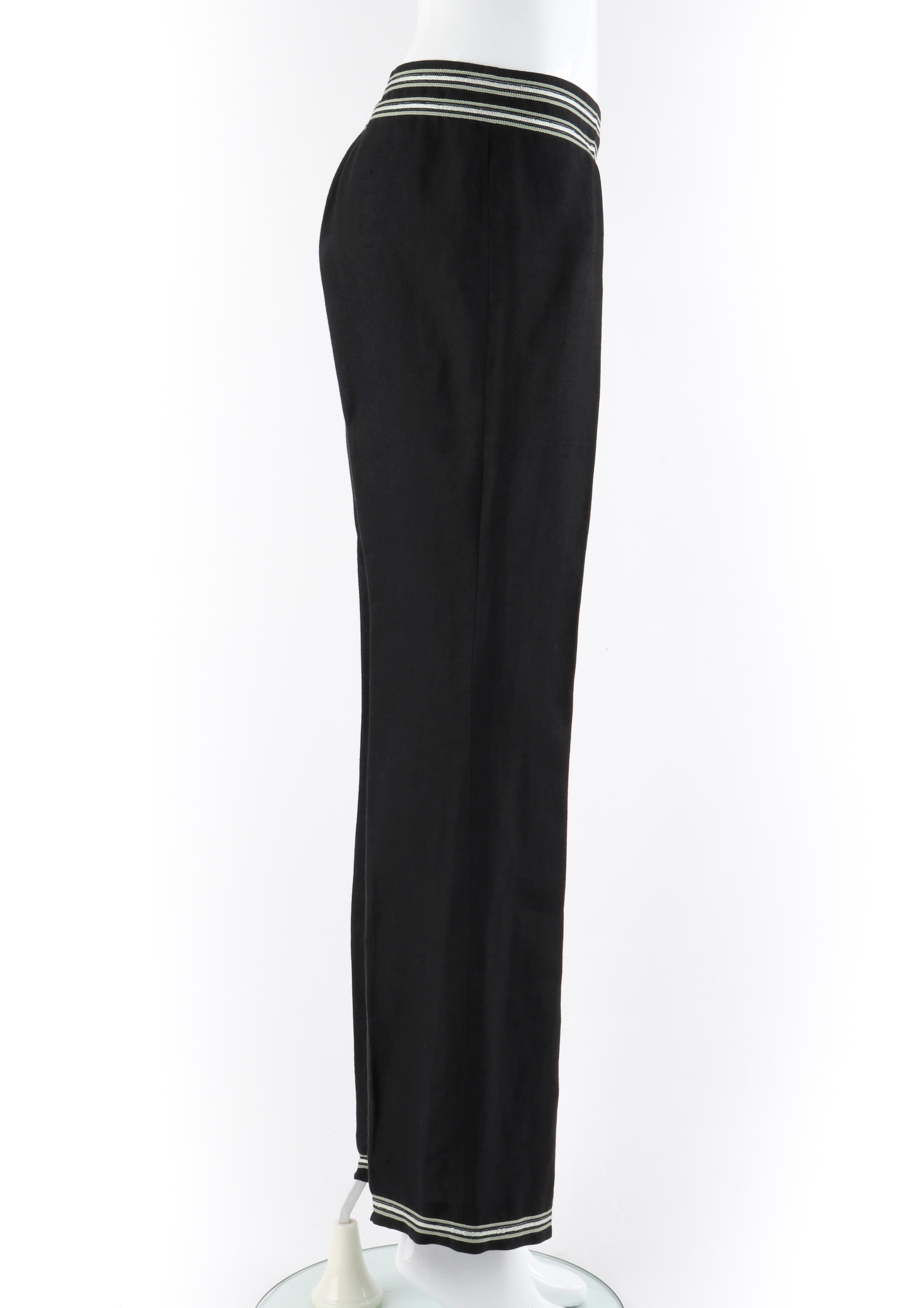 ALEXANDER McQUEEN c.1996 Black Linen Stripe Detail Blazer Trouser Pant Suit Set For Sale 3