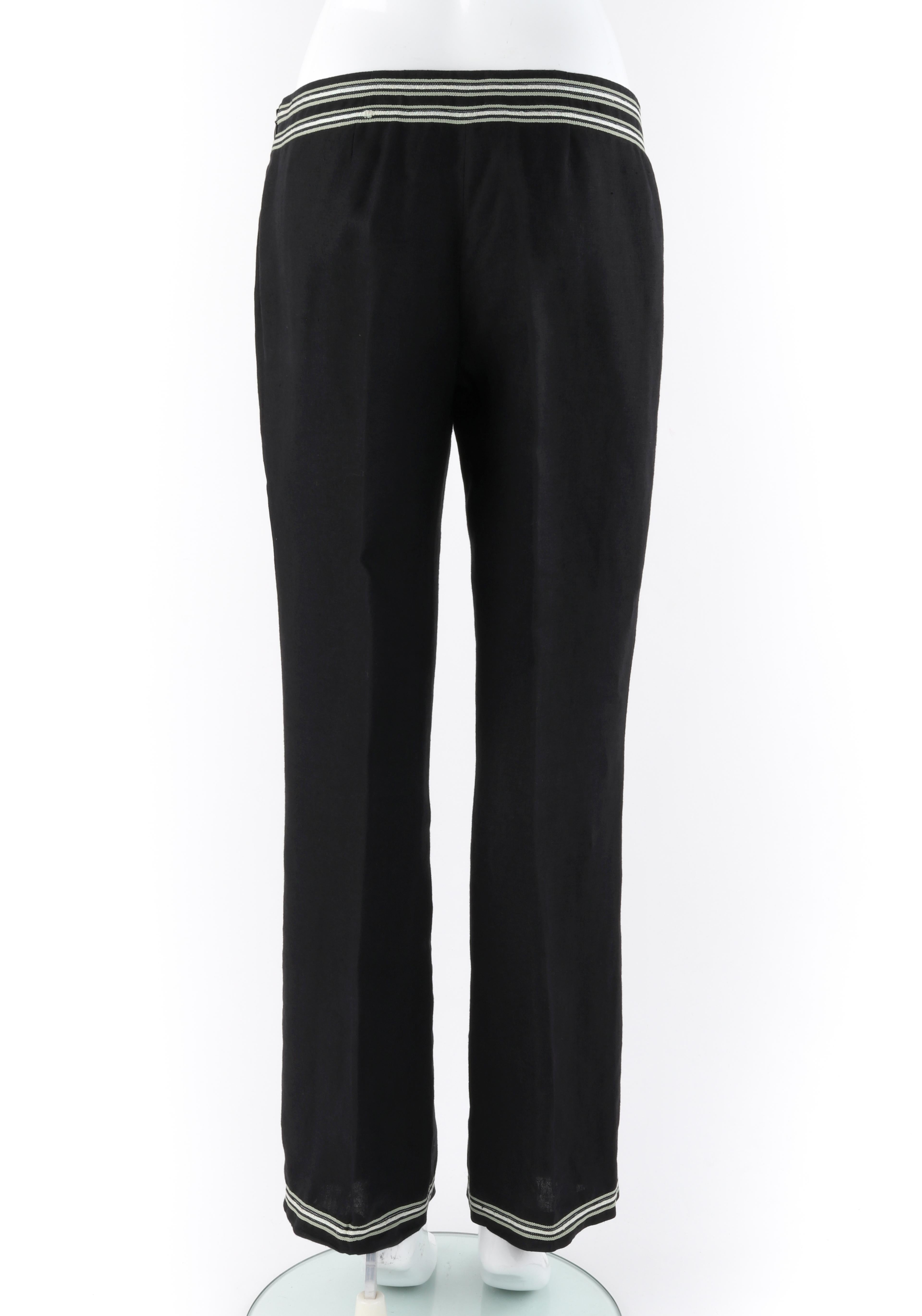 ALEXANDER McQueen c.1996 Blazer in lino nero con dettaglio a righe, pantaloni e completi. in vendita 3
