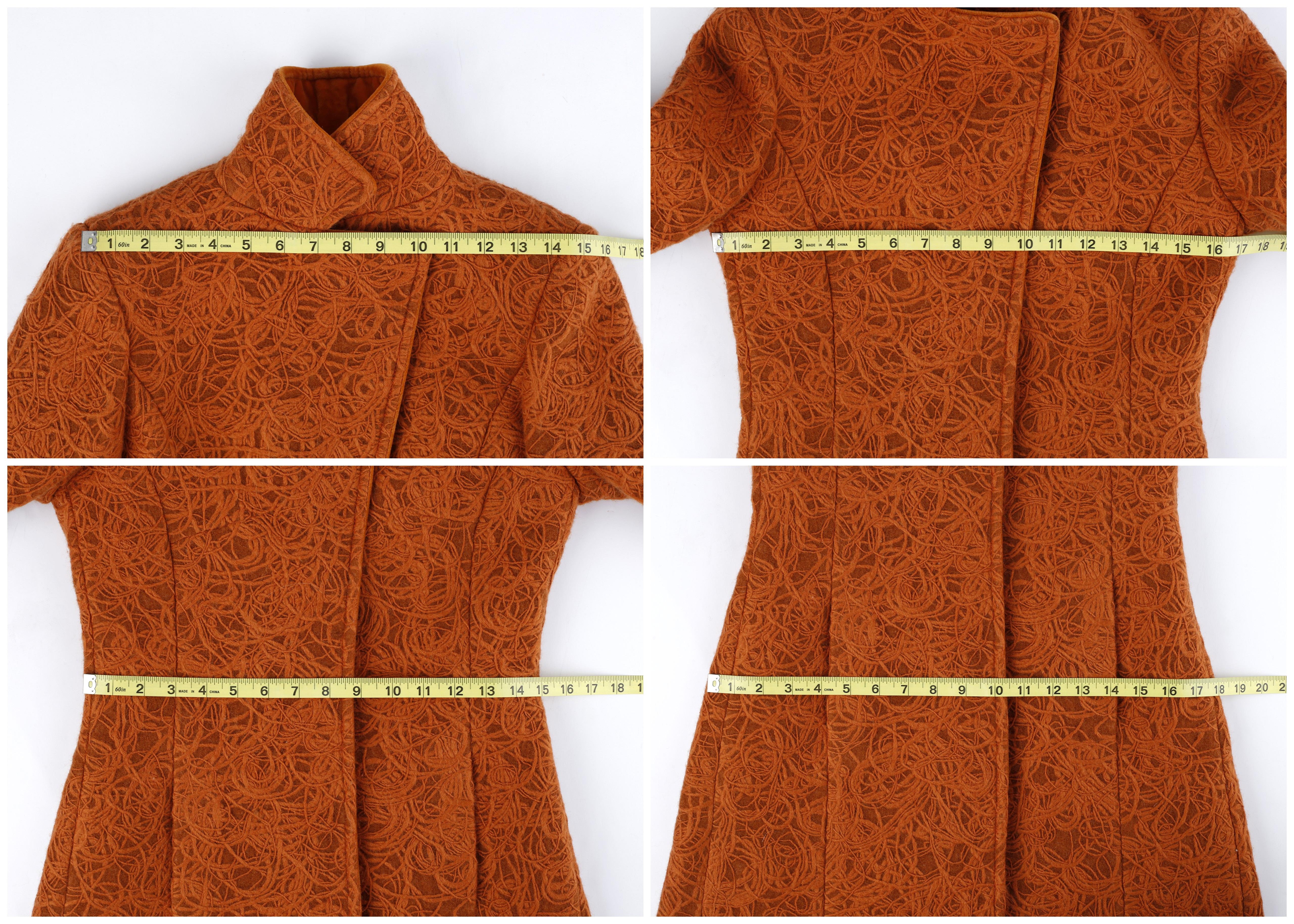 Alexander McQueen c.1996 Rust Orange Textured Wool Tailored Dress Jacket Coat  For Sale 7
