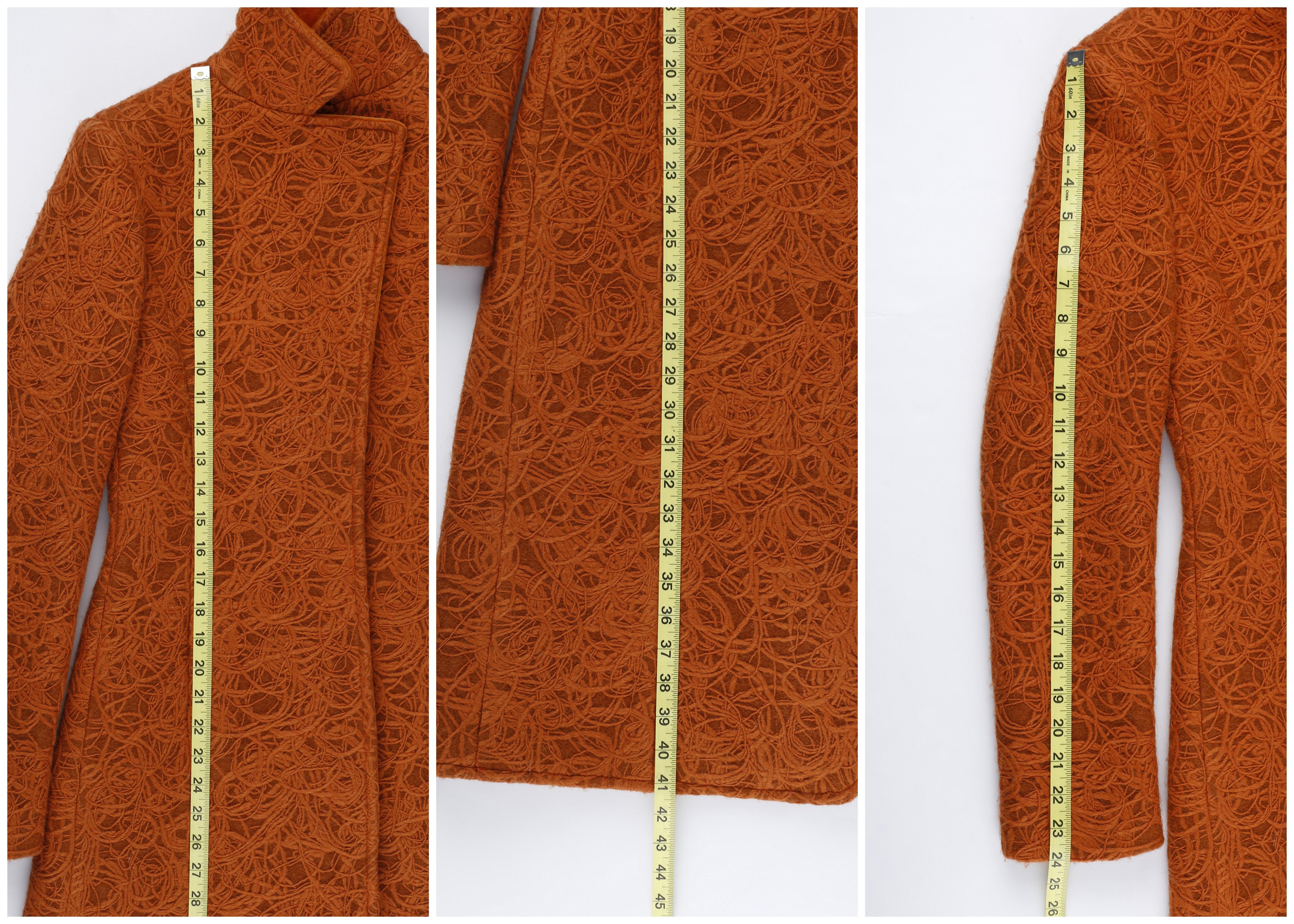 Alexander McQueen c.1996 Rust Orange Textured Wool Tailored Dress Jacket Coat  For Sale 8