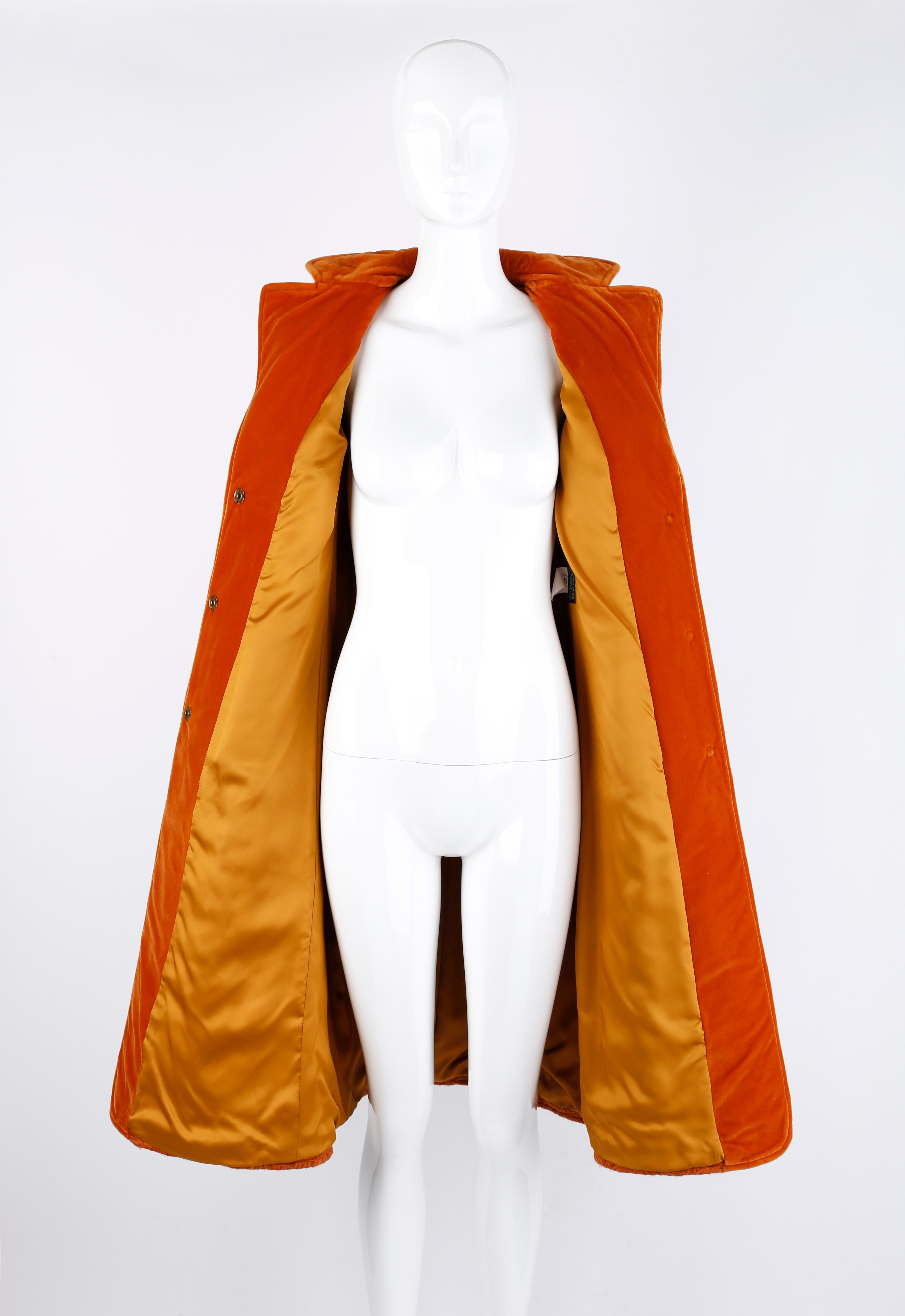 Alexander McQueen c.1996 Rust Orange Textured Wool Tailored Dress Jacket Coat  For Sale 2