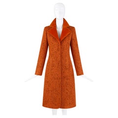 Alexander McQueen c.1996 Rust Orange Textured Wool Tailored Dress Jacket Coat 