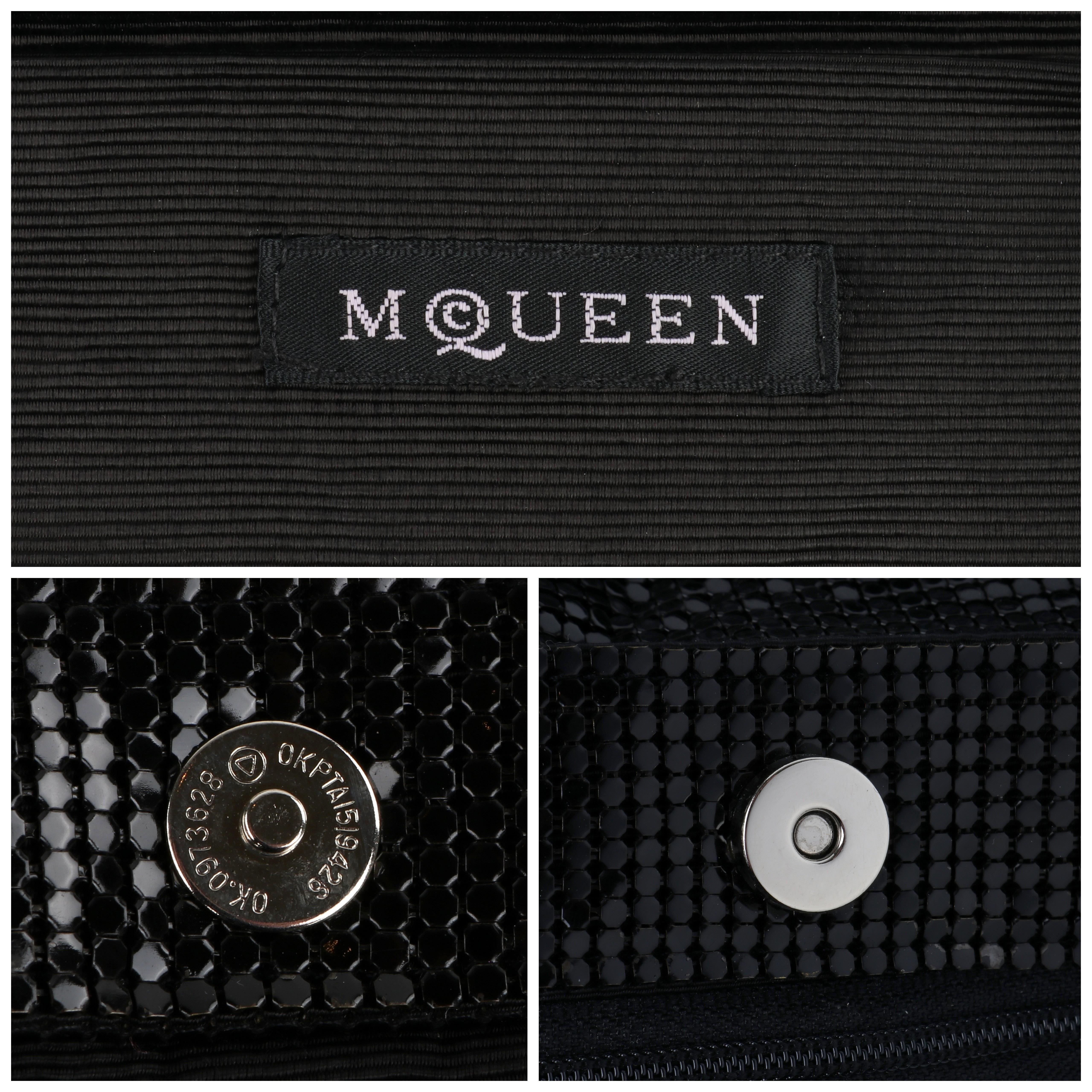 ALEXANDER McQUEEN c.1998 Black Pixel Chainmail Top Handle Purse Handbag RARE For Sale 6
