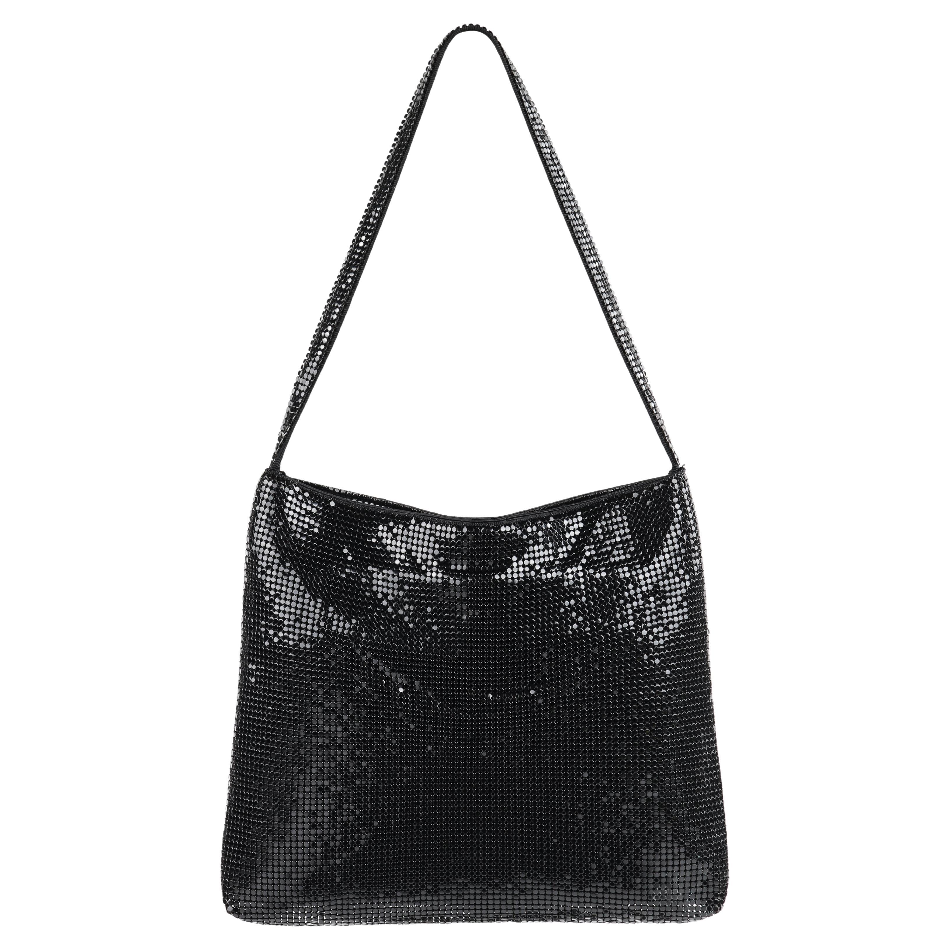 ALEXANDER McQUEEN c.1998 Black Pixel Chainmail Top Handle Purse Handbag RARE For Sale