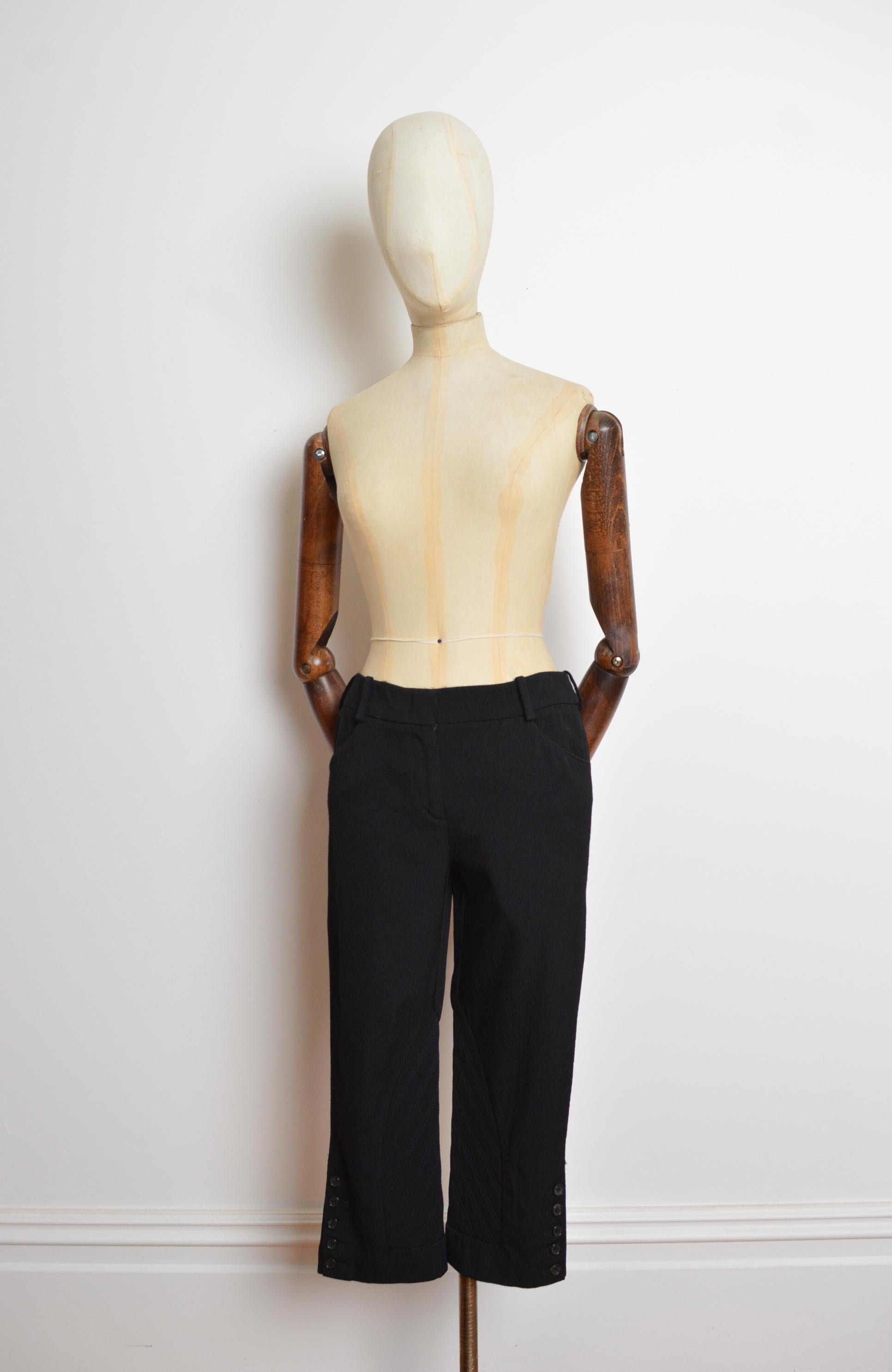 Alexander McQueen c.2000 Pantalones 3/4 Bajos Pantalón recortado negro a pedales Negro en venta