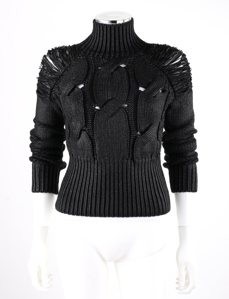 alexander-mcqueen-c-2001-black-metallic-glazed-distressed-turtleneck