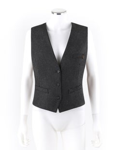 ALEXANDER McQUEEN c.2008 Savile Row Cashmere Women's Bumble Bee Detail Vest