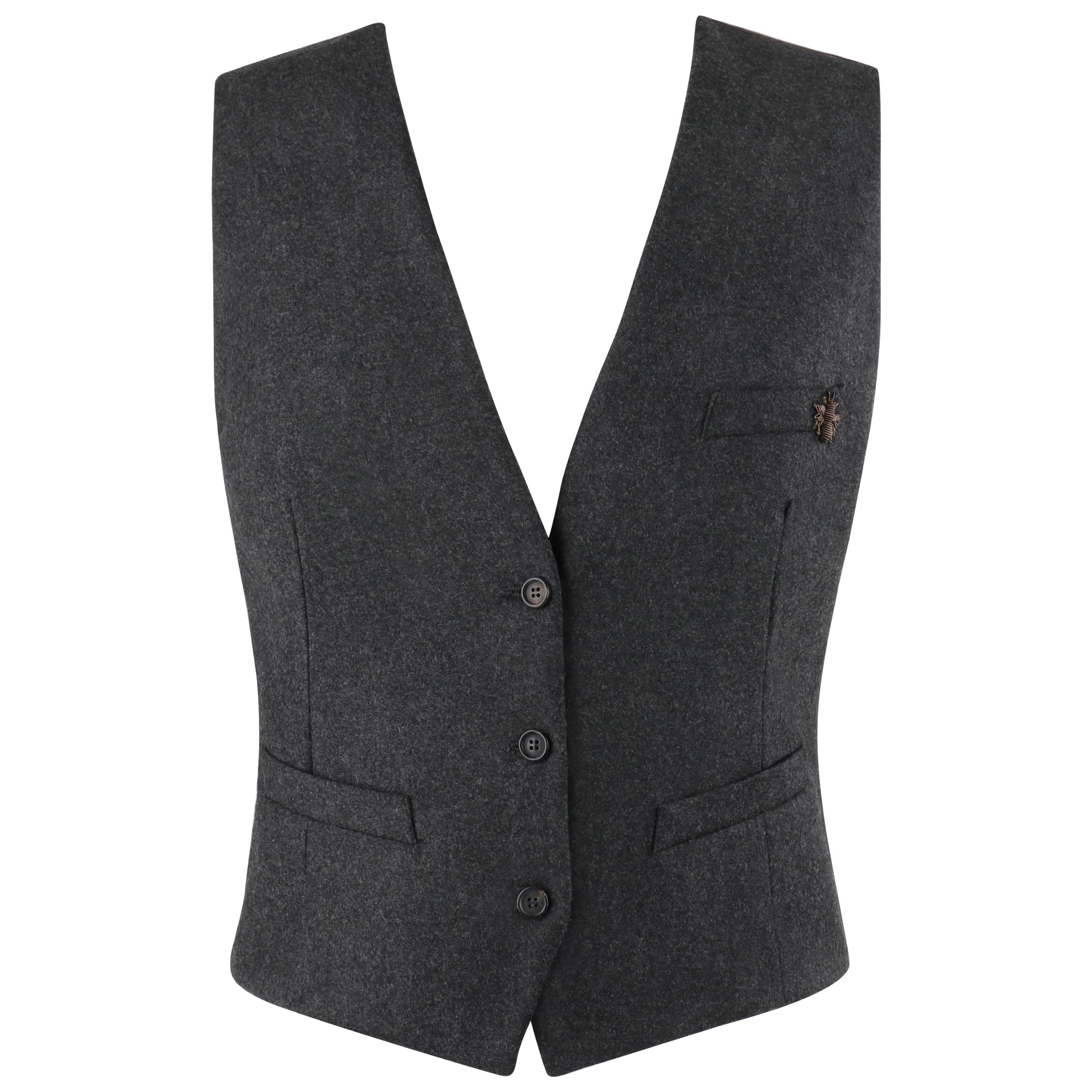 ALEXANDER McQUEEN c.2008 Savile Row Cashmere Women's Bumble Bee Detail Vest  For Sale at 1stDibs